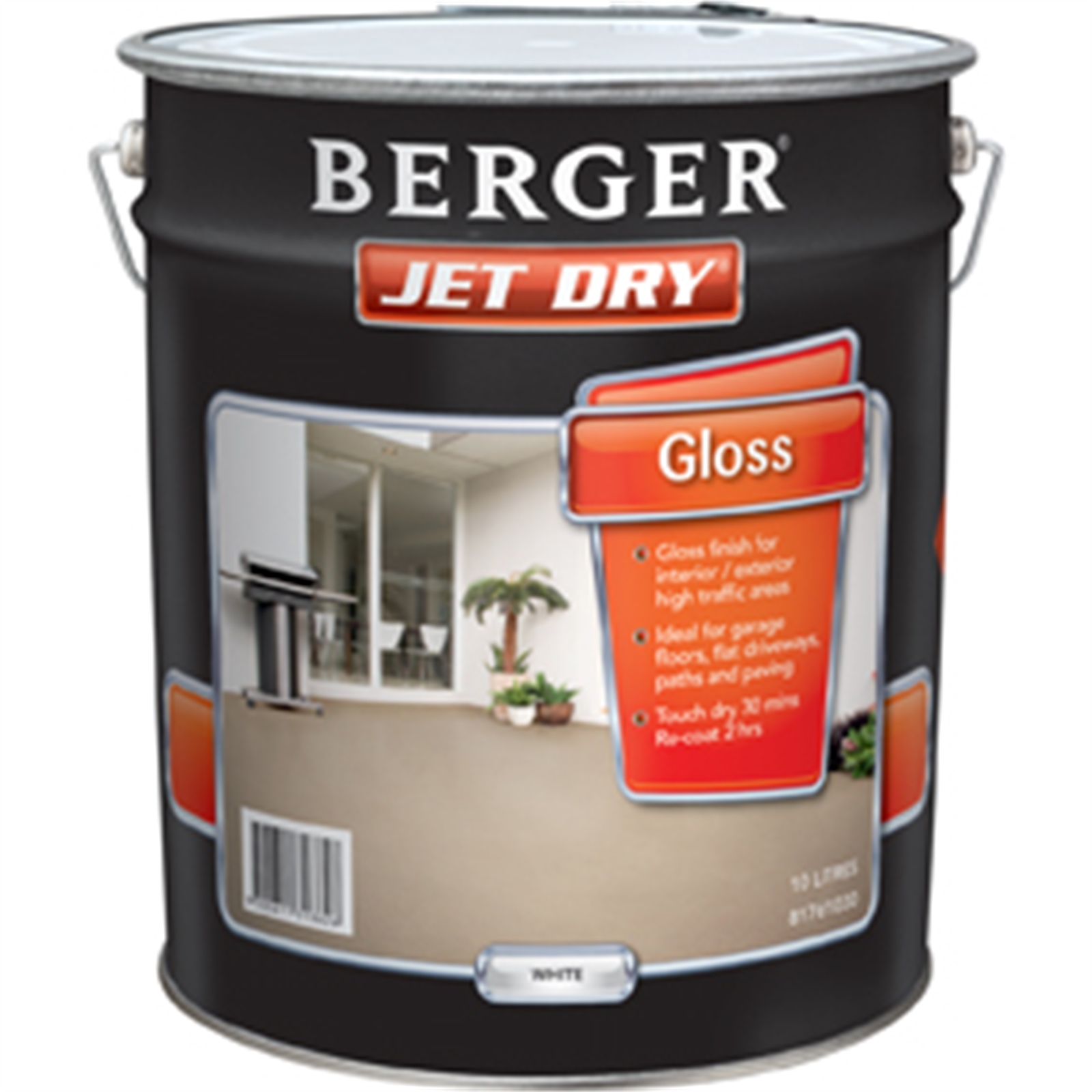 Berger Jet Dry 10L Gloss White Base Paving Paint