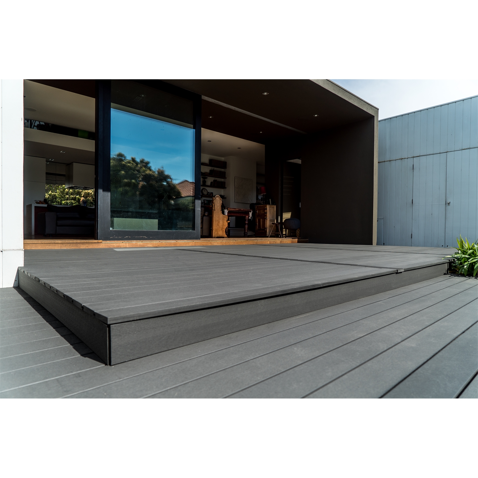 Ekodeck Plus 137 x 23mm x 5.4m Greystone Grooved Composite Decking