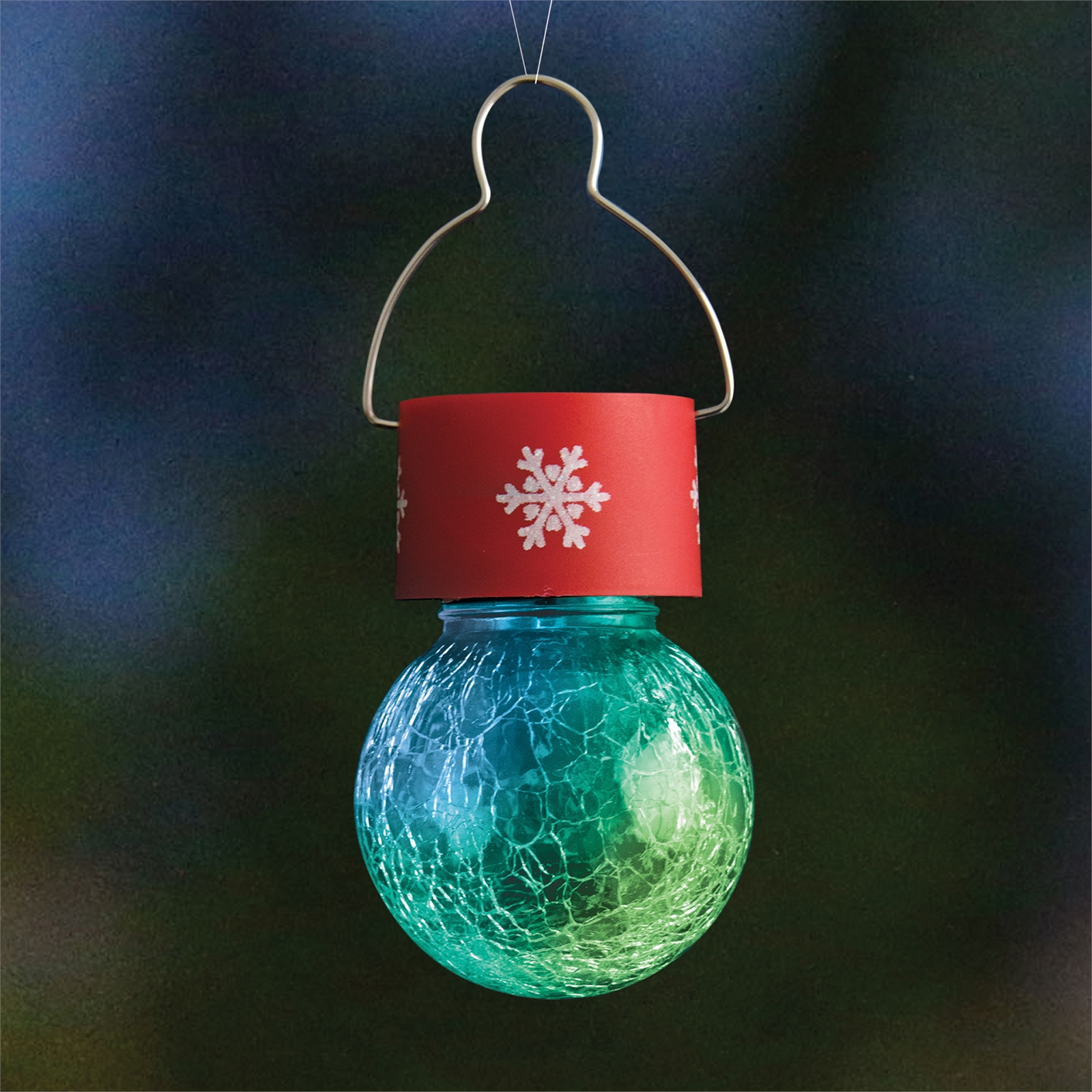 Lytworx 6cm Hanging LED Crackle Ball Festive Solar Light