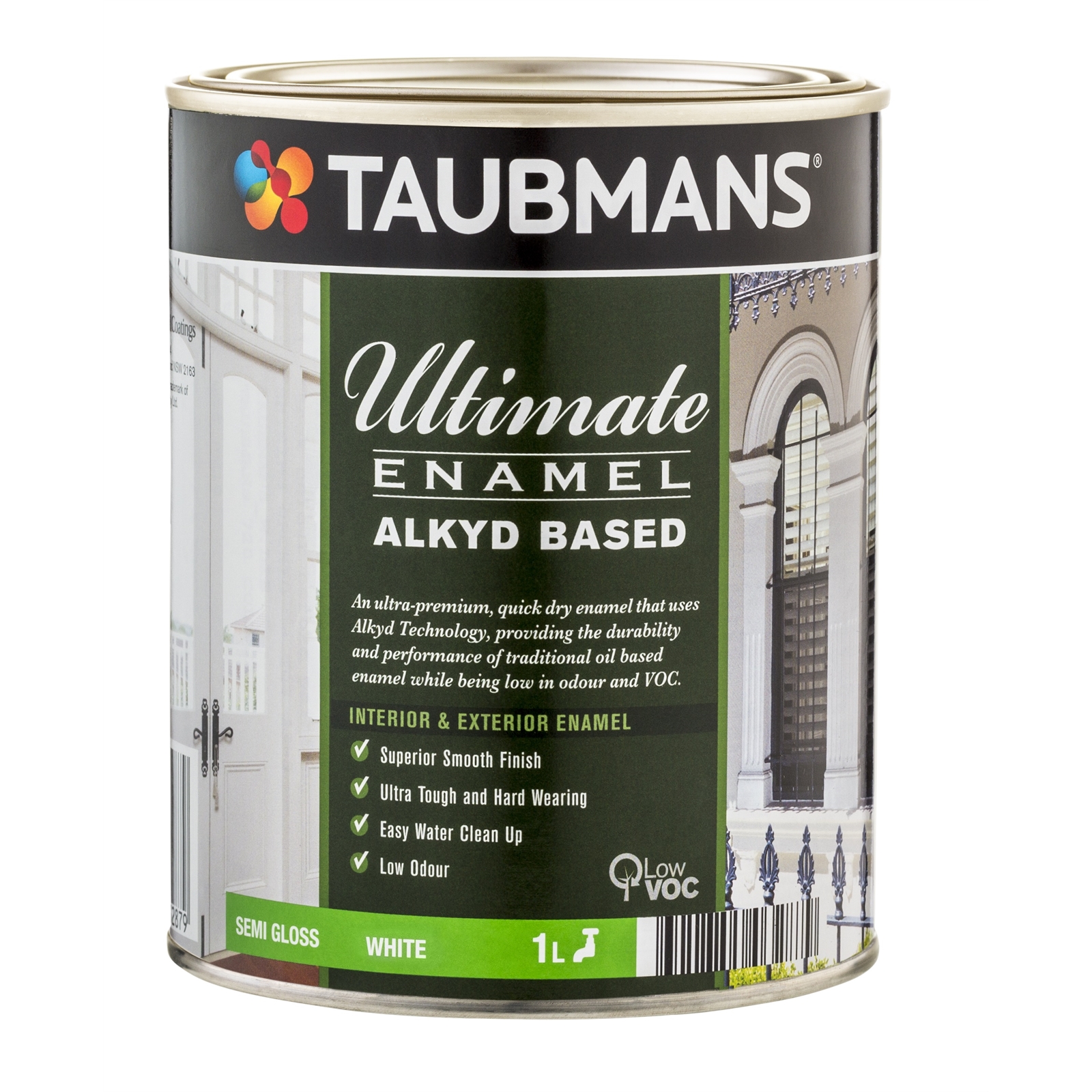 Taubmans Ultimate Enamel 1L White Semi Gloss Alkyd Based Enamel