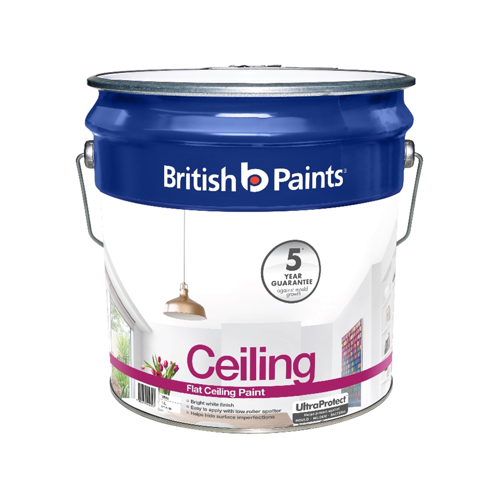 British Paints 15L White Flat Ceiling Paint