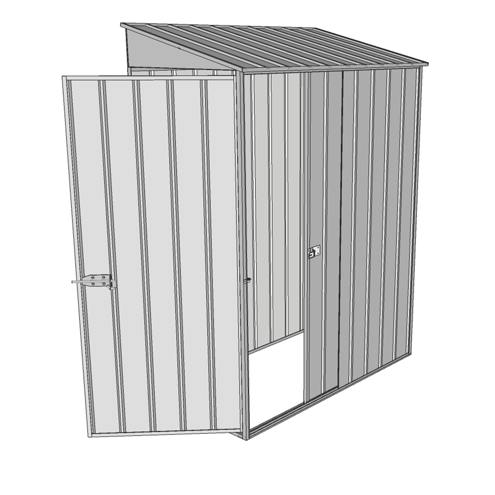 Build-a-Shed 1.5 x 0.8m Zinc Skillion Dual Door Shed