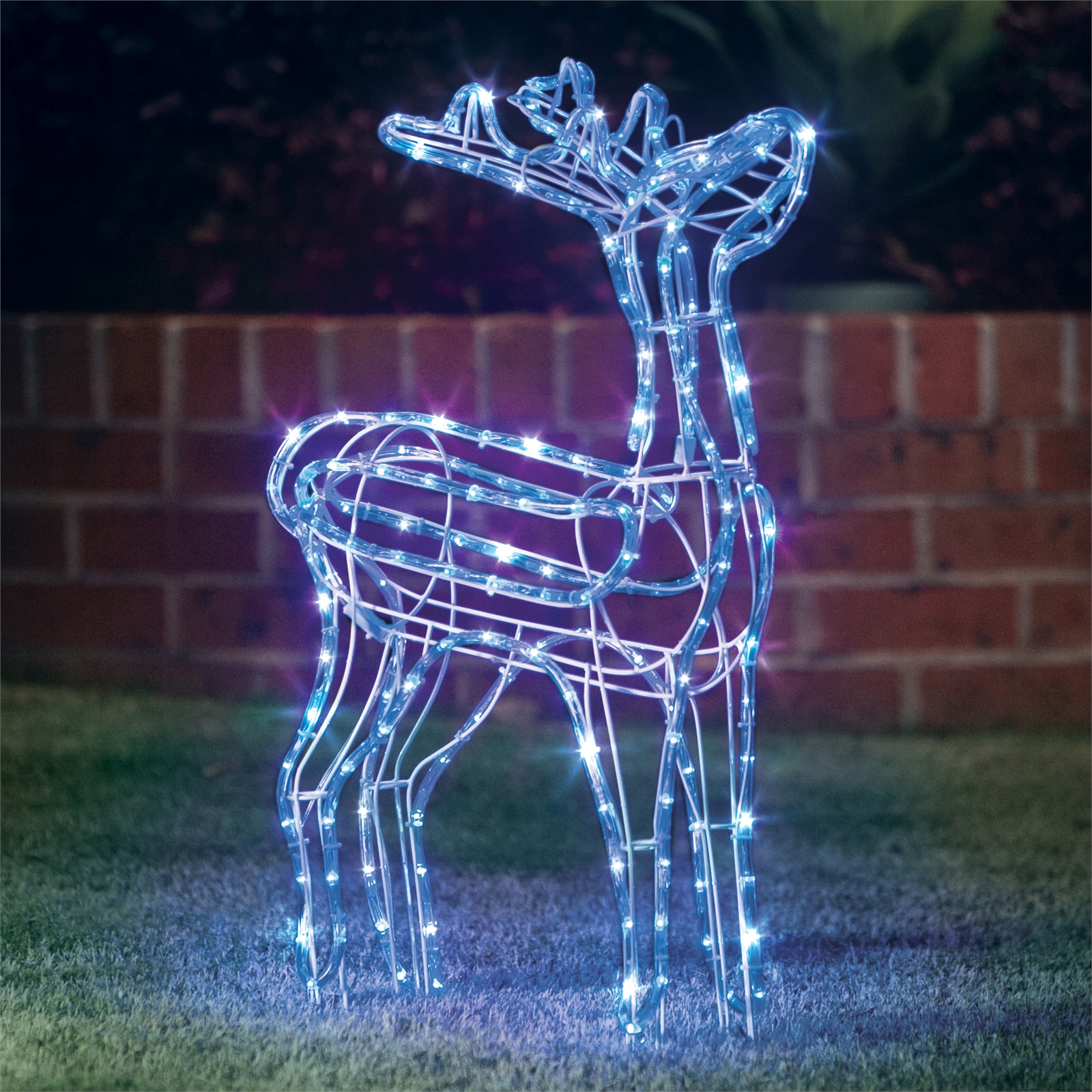 Lytworx 180 LED Blue Festive Looking Up Reindeer Light Statue