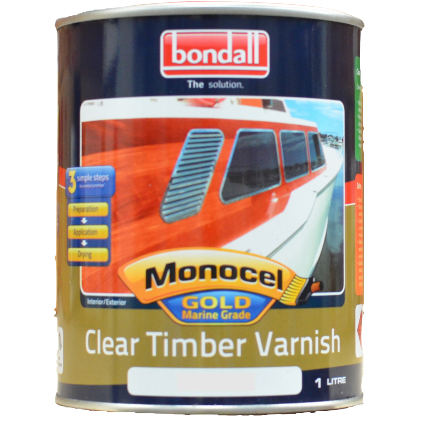 Bondall 1L Satin Monocel Gold Marine Clear Timber Varnish