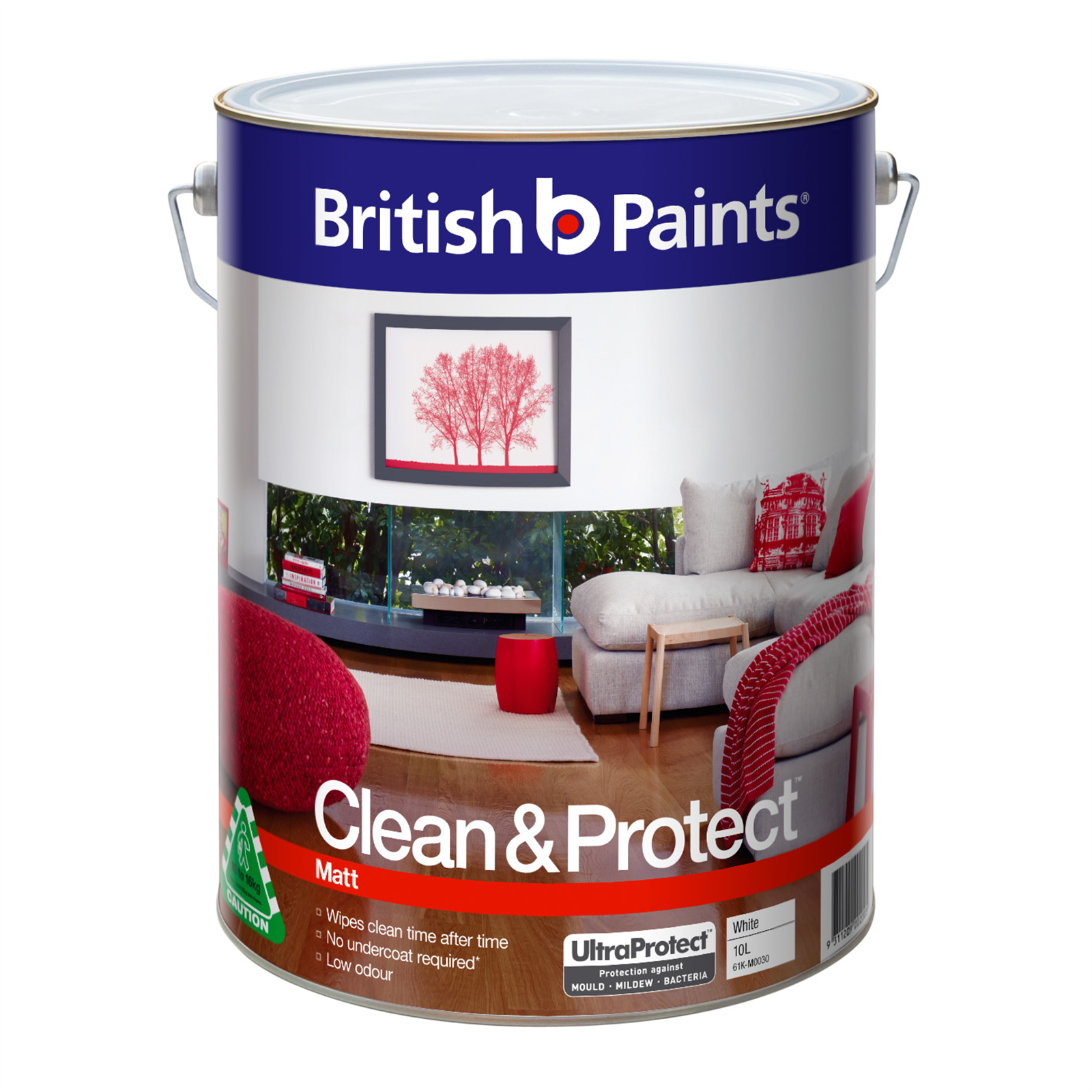 British Paints Clean & Protect 10L Matt White Interior Paint
