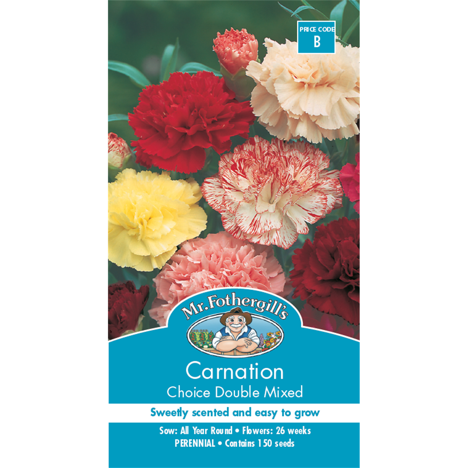 Mr Fothergill's Carnation Choice Double Mixed Flower Seeds