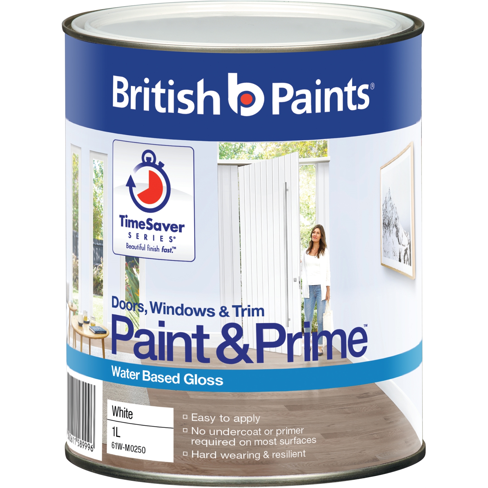 British Paints Paint&Prime™ 1L Gloss White Doors, Windows & Trim British Paints Paint&Prime™ 1L Gloss White Doors, Windows & Trim
