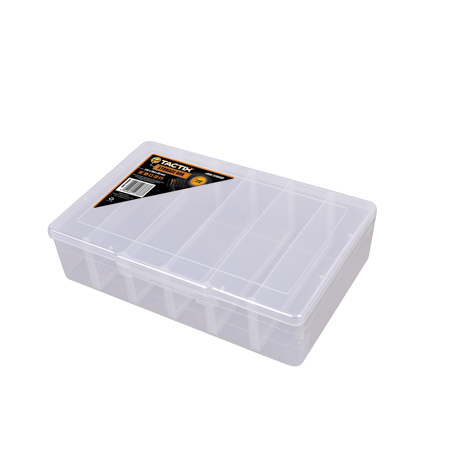 Tactix 6 Compartment Clear Organiser Storage Box