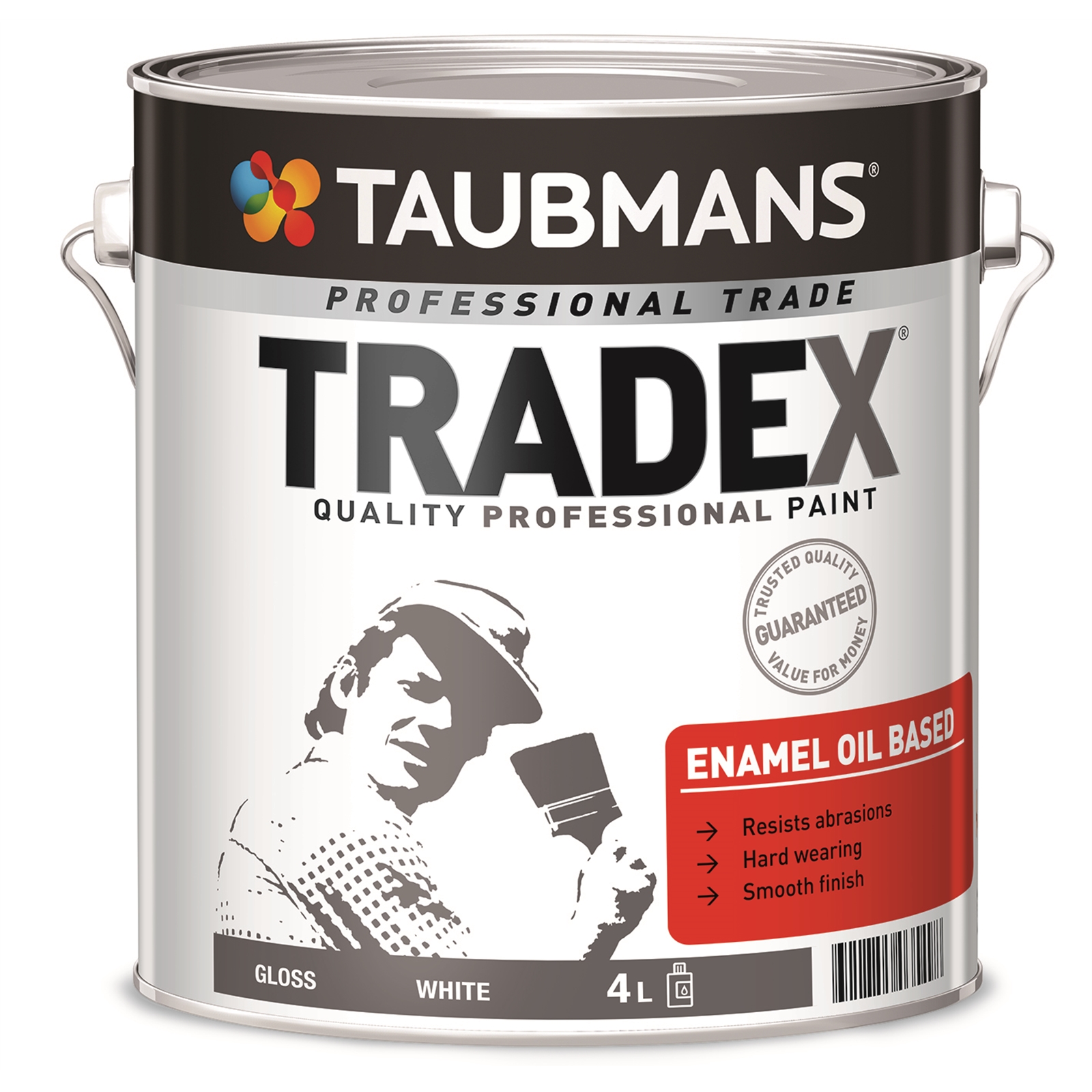 Taubmans Tradex 4L White Gloss Enamel Oil Based Paint