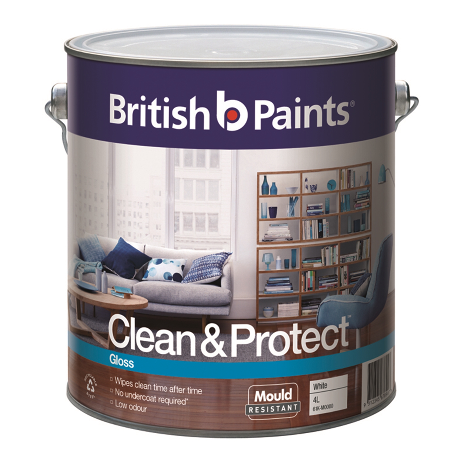 British Paints Clean & Protect 4L Gloss White Interior Paint