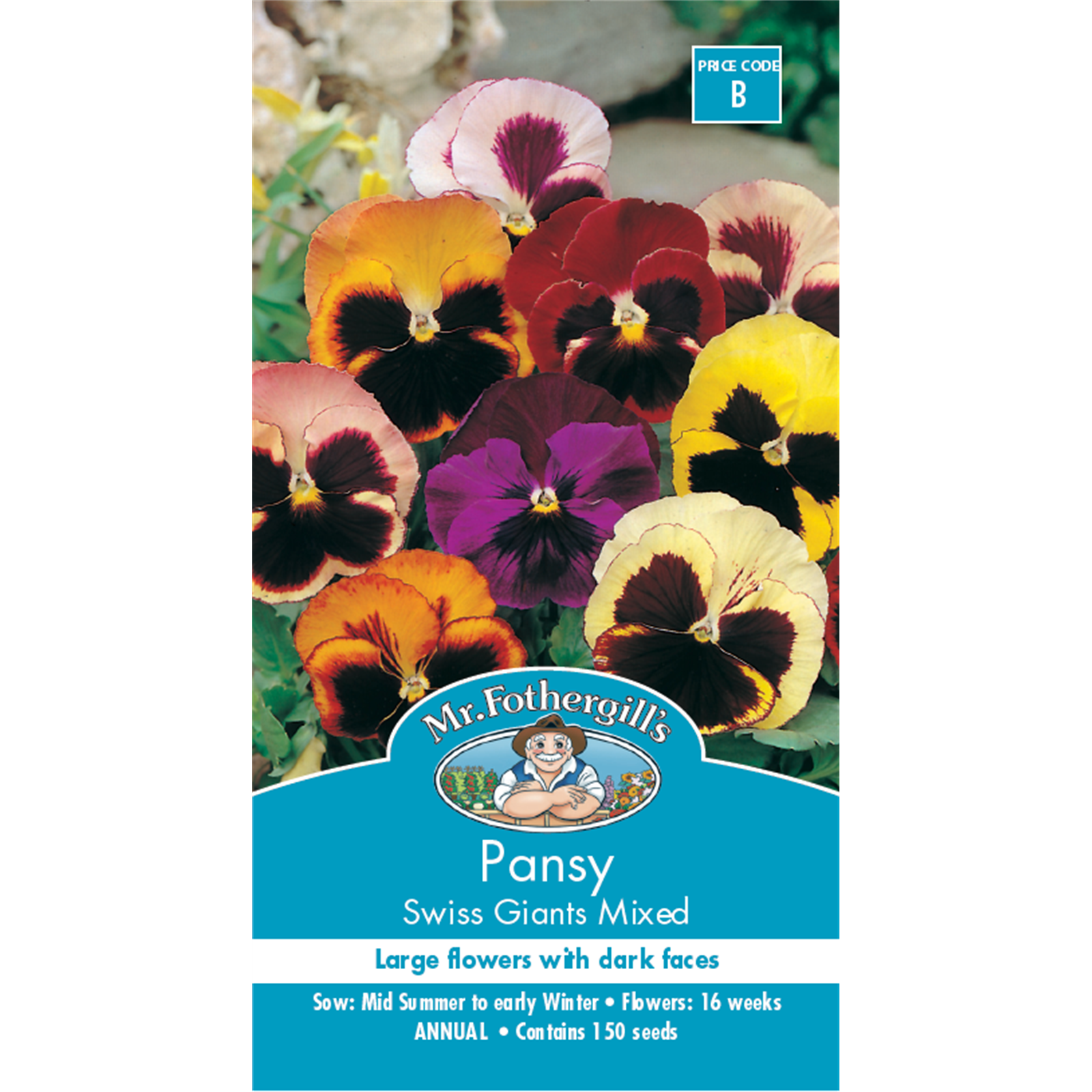 Mr Fothergill's Pansy Swiss Giants Mixed Flower Seeds