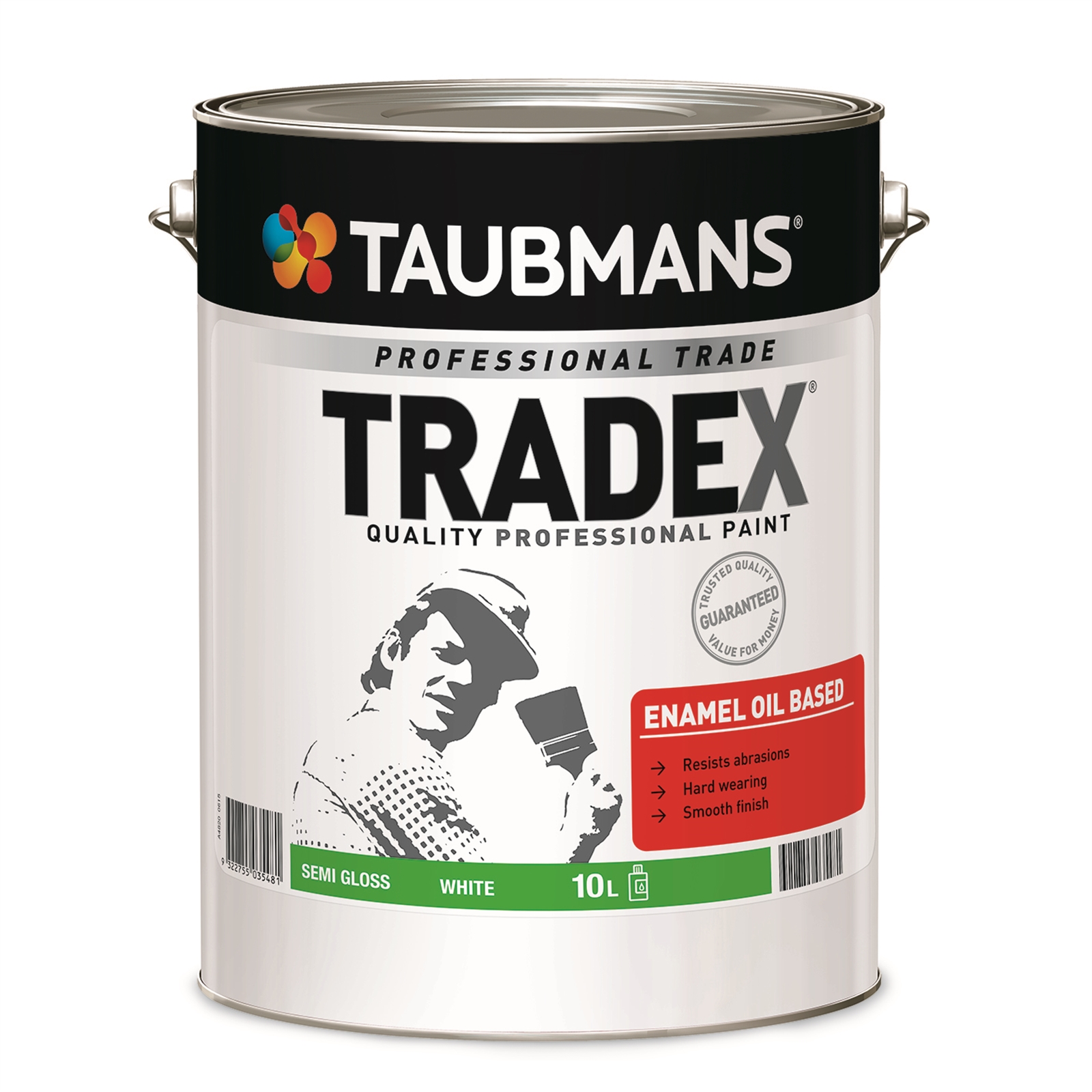 Taubmans Tradex 10L White Semi Gloss Enamel Paint