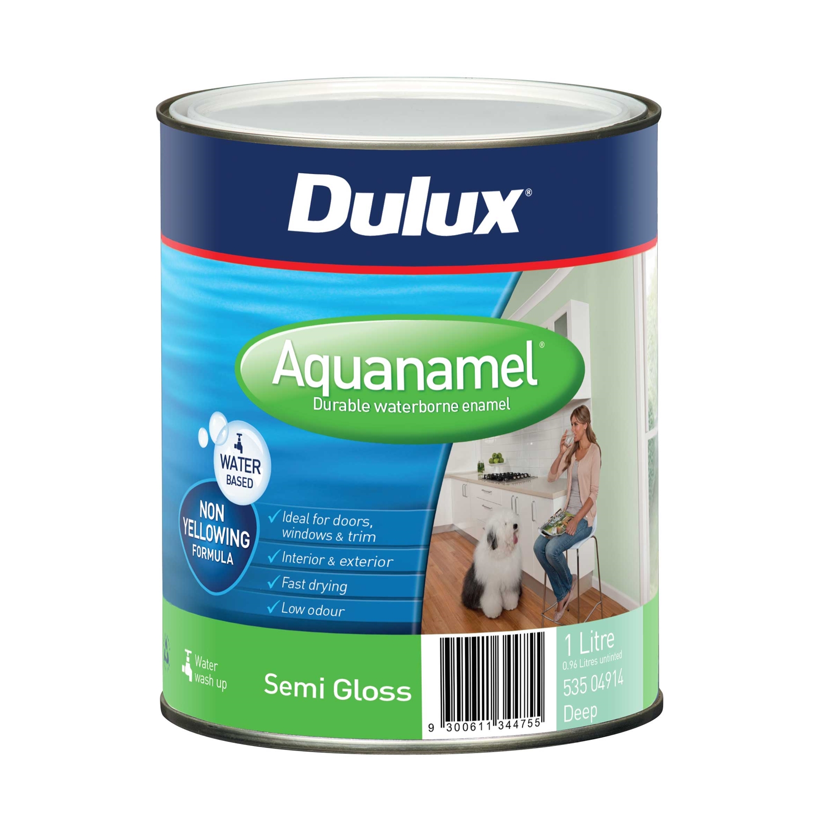 Dulux Aquanamel 1L Deep Base Semi Gloss Enamel Paint