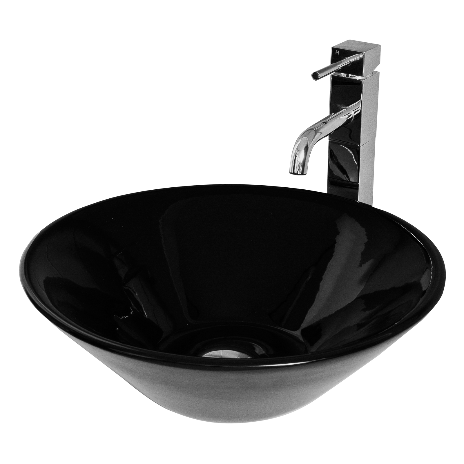 Cibo Design Vivid Black Round Countertop Ceramic Basin | Bunnings Warehouse