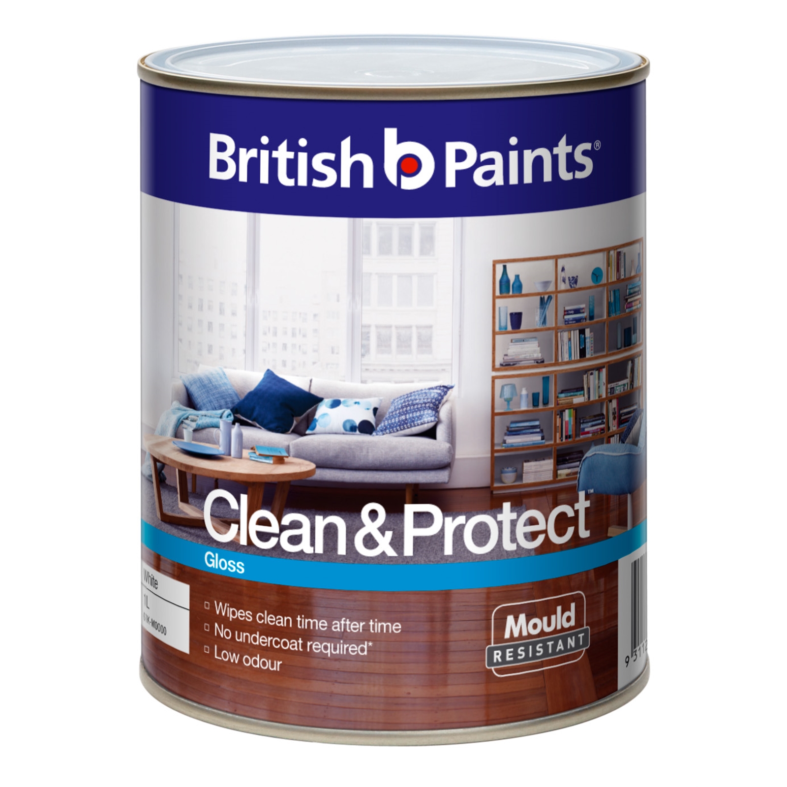 British Paints 1L Clean & Protect Gloss White Interior Paint
