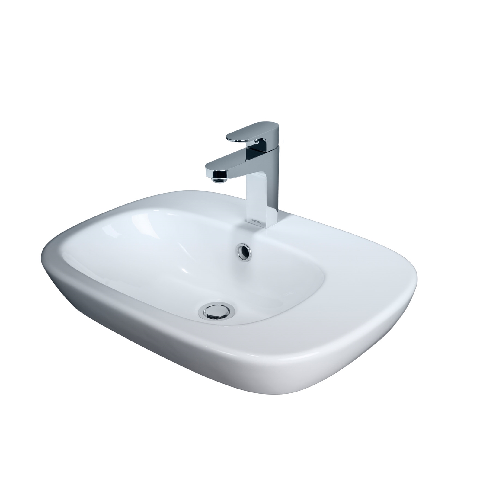 Caroma 552mm White Quantum 1 Tap Hole Right Hand Shelf Above Counter Basin