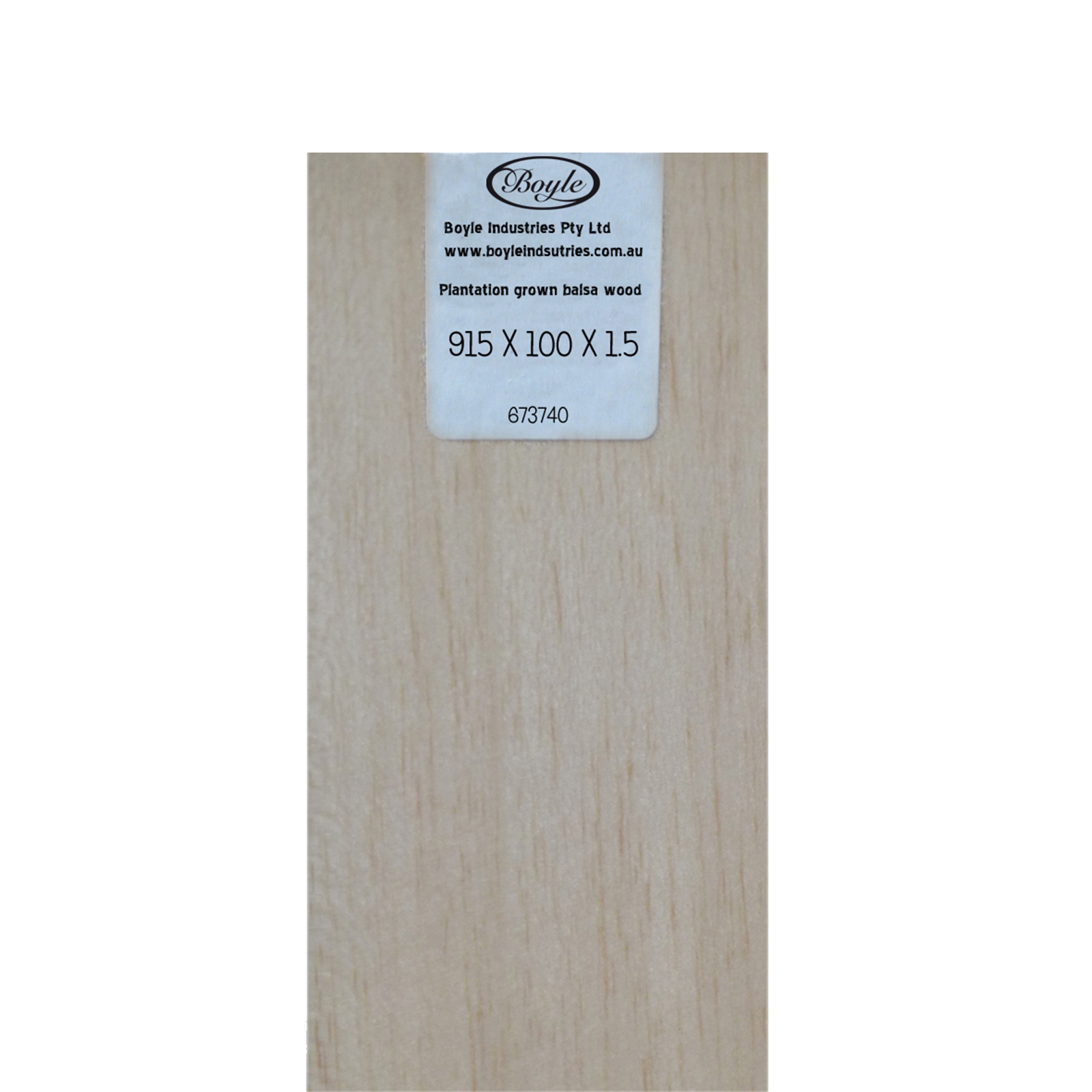 Boyle 915 x 100 x 1.5mm Balsa Wood Sheet