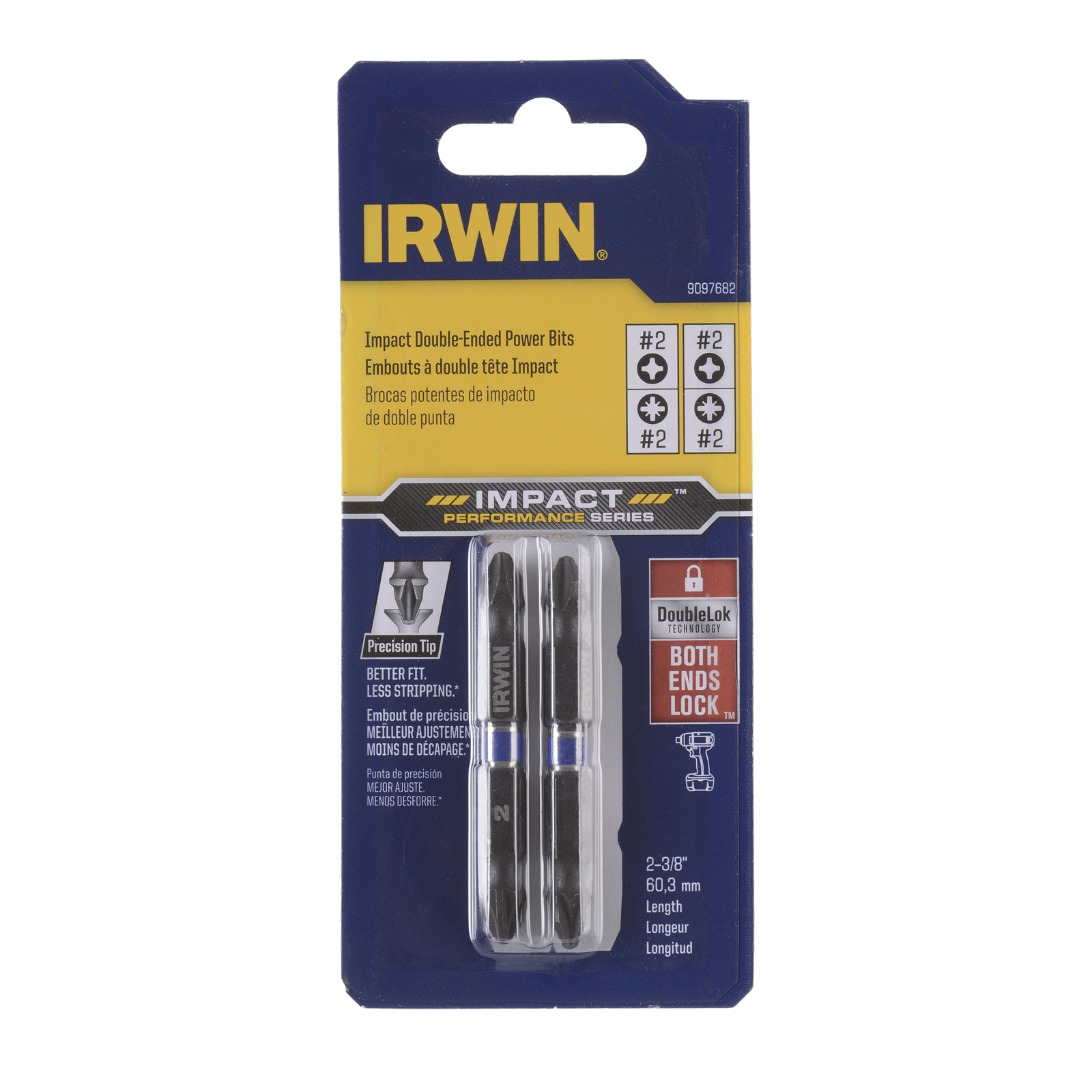Irwin 60mm Impact Double Ended Power Bits - 2 Pack