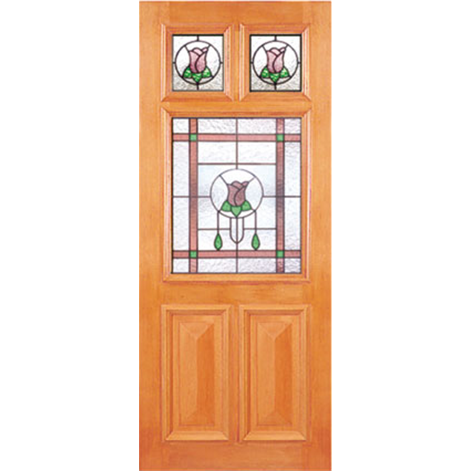 Woodcraft Doors 2040 x 820 x 40mm Federation Antique Rose Glass Entrance Door