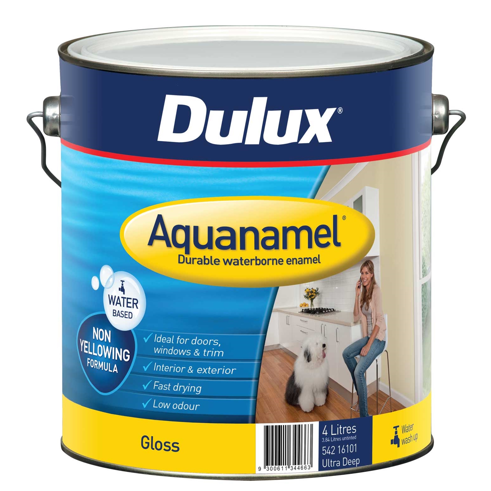 Dulux Aquanamel 4L Ultra Deep Base High Gloss Enamel Paint
