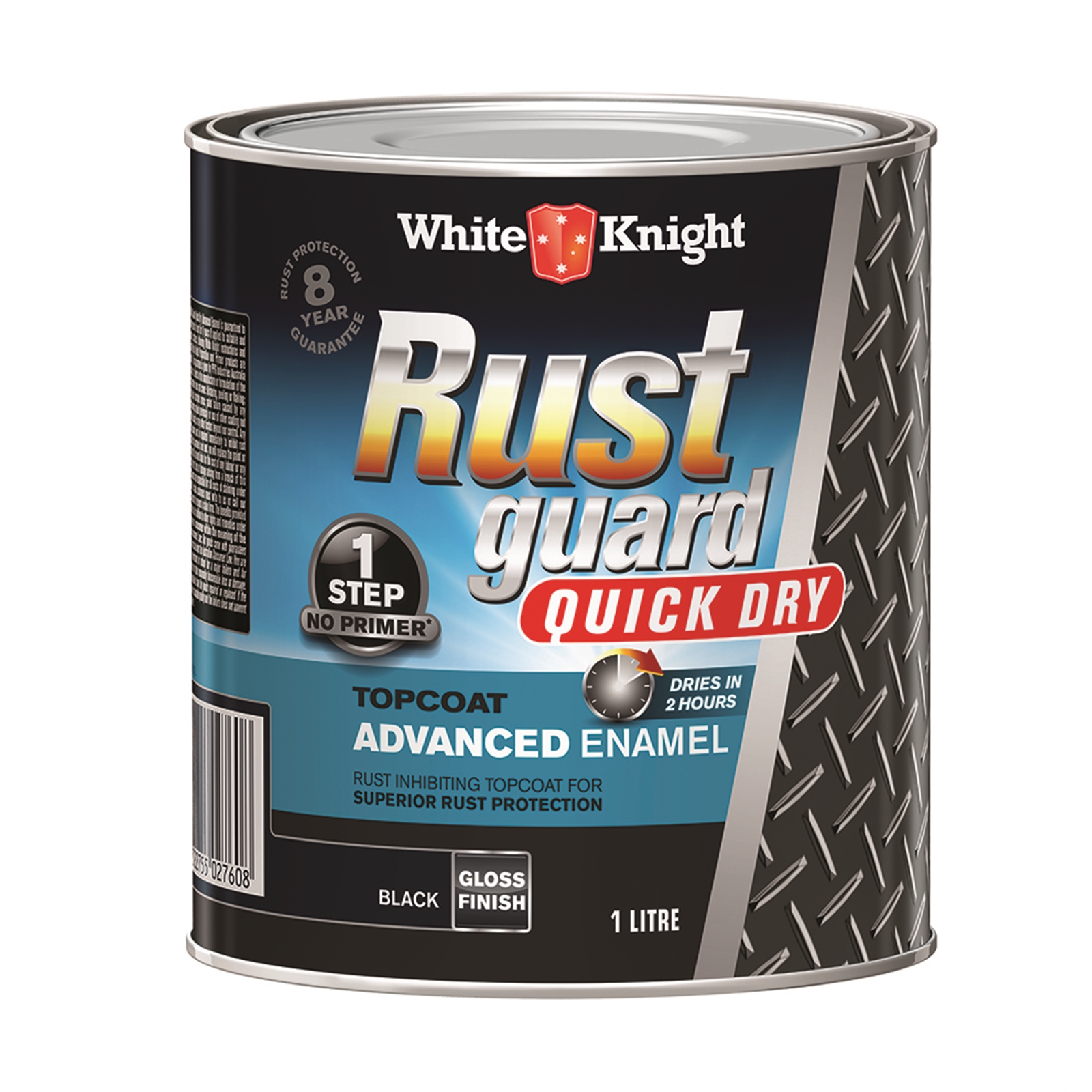 White Knight 1L Rust Guard Quick Dry Advanced Enamel Gloss Black