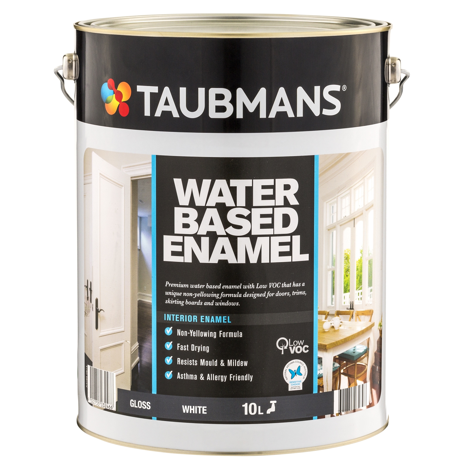 Taubmans 10L White Gloss Water Based Enamel