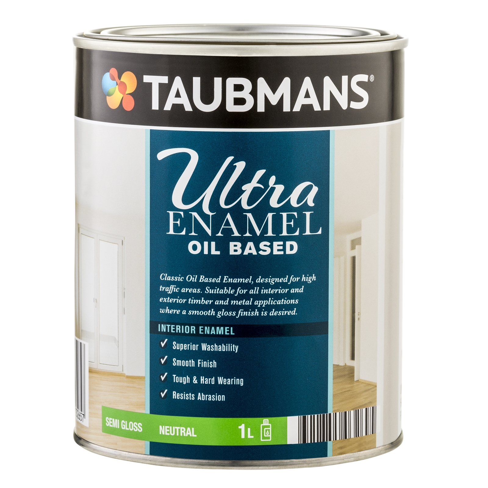 Taubmans Ultra Enamel 1L Neutral Semi Gloss Oil Based Enamel