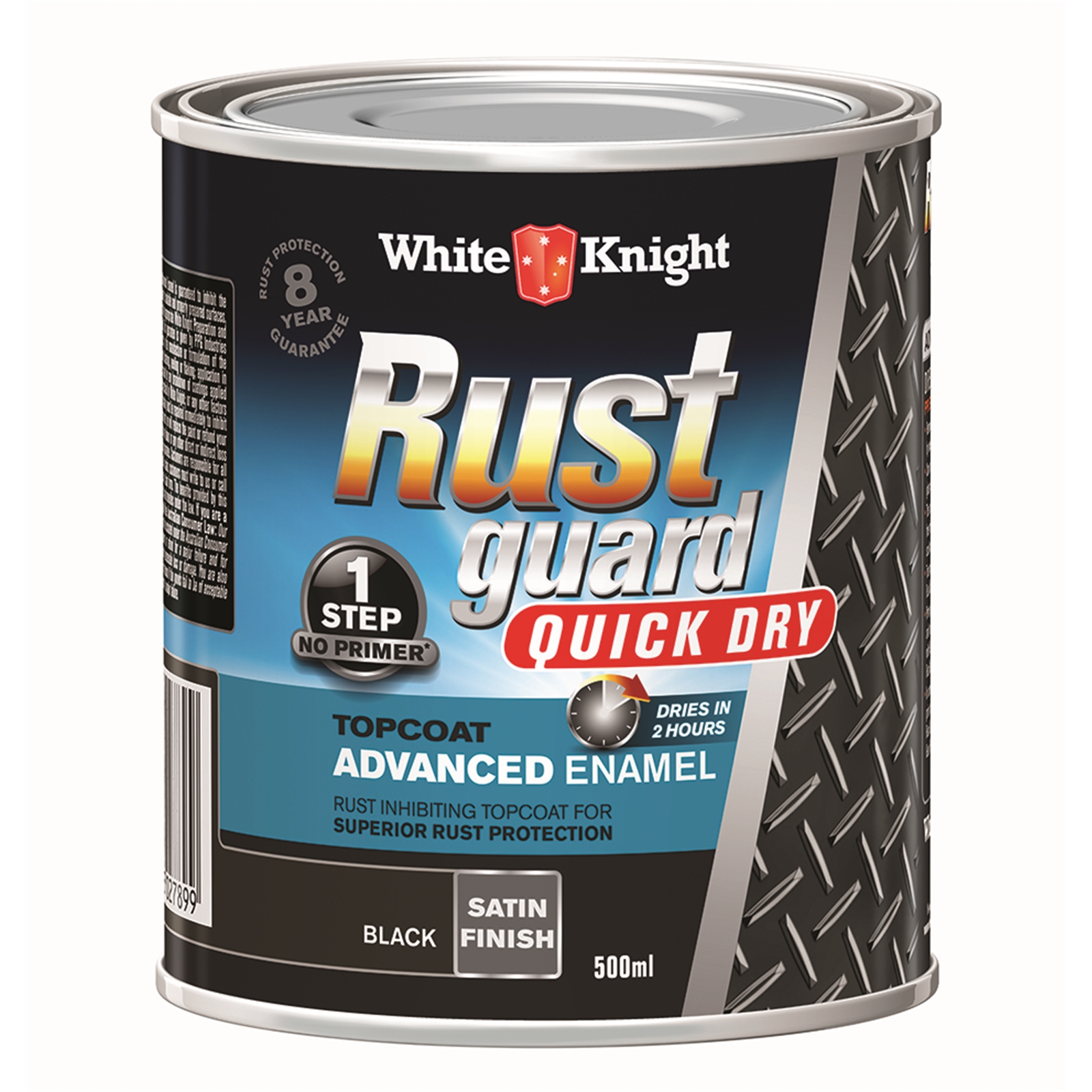 White Knight 500ml Rust Guard Quick Dry Advanced Enamel Satin Black