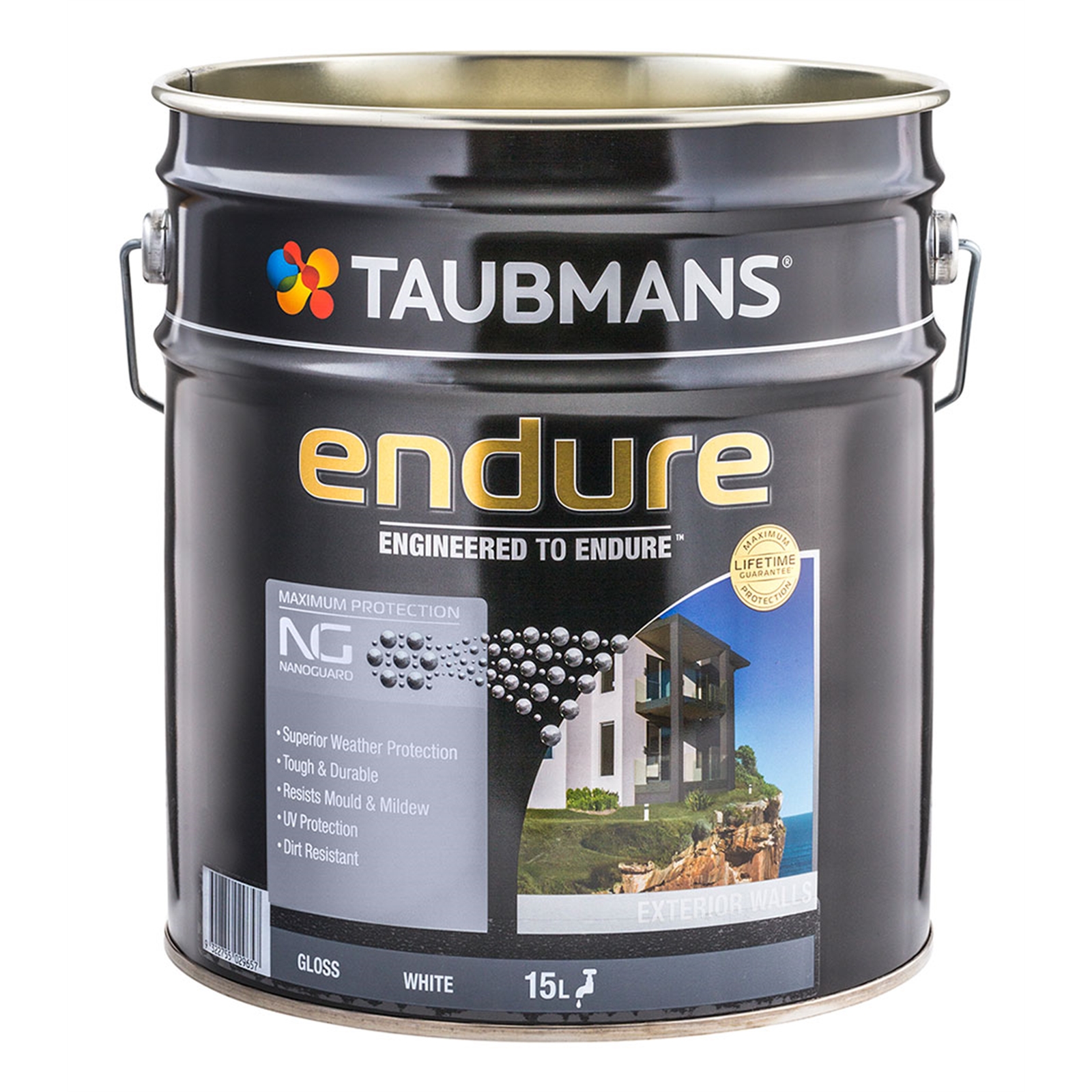 Taubmans Endure 15L White Gloss Exterior Paint