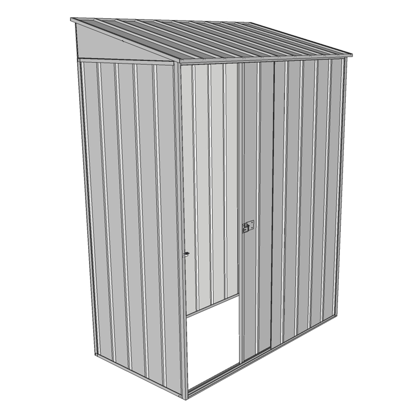 Build-a-Shed 1.5 x 2.0 x 0.8m Zinc Skillion Single Sliding Door Narrow Shed