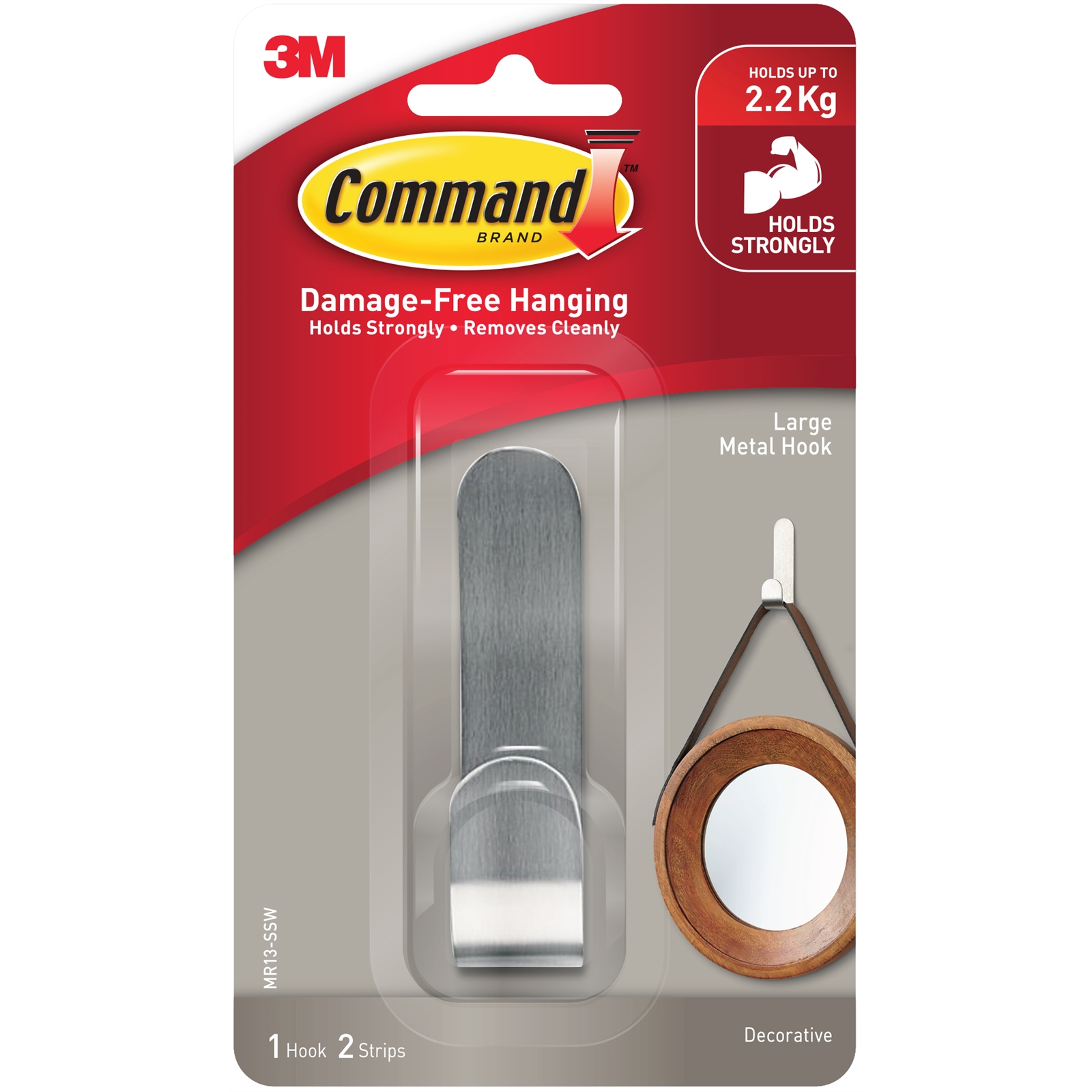 Command large modern metal hook 1 pack bunnings warehouse