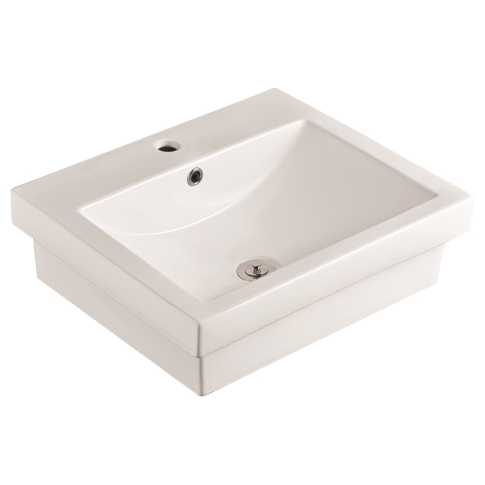 Everhard 1TH Virtue Square Insert Basin with Chrome Plug and Waste