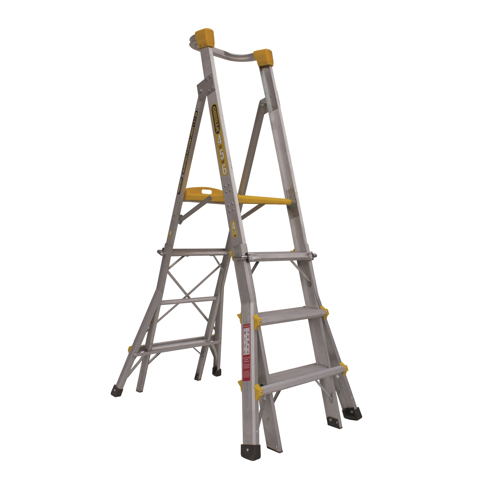 Gorilla 1.2-1.8m 150kg Aluminium Adjustable Platform Ladder