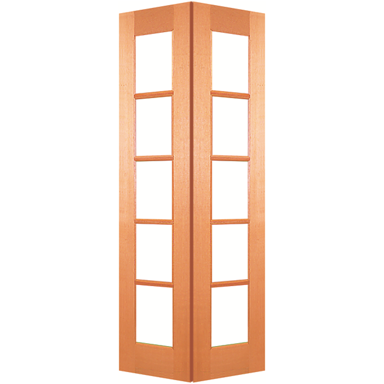 Woodcraft Doors 2040 x 820 x 35mm 5 Lite Internal Bi-Fold Door Set with Safety Glass