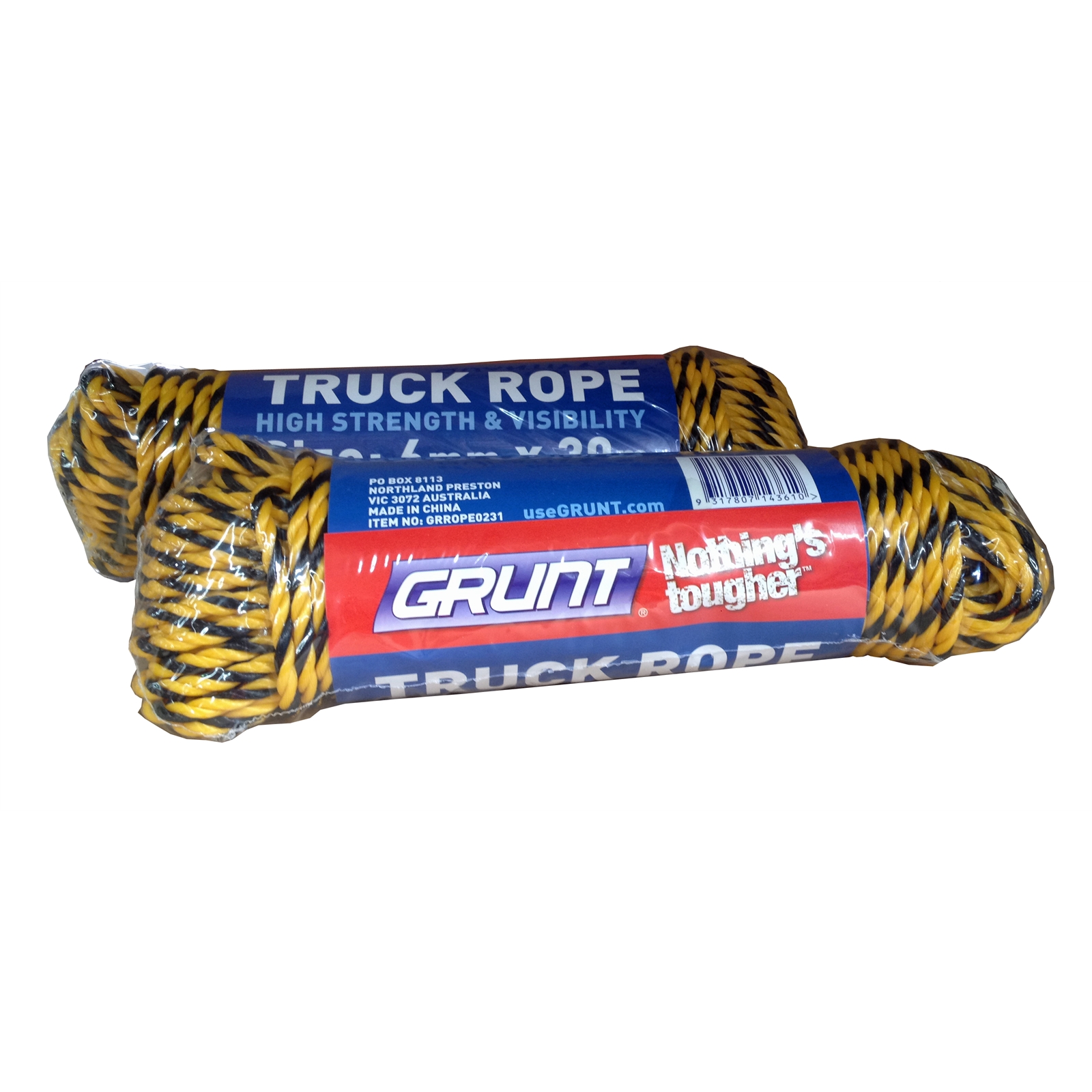 Grunt 4mm x 30m Yellow And Black Truck And Transport Rope