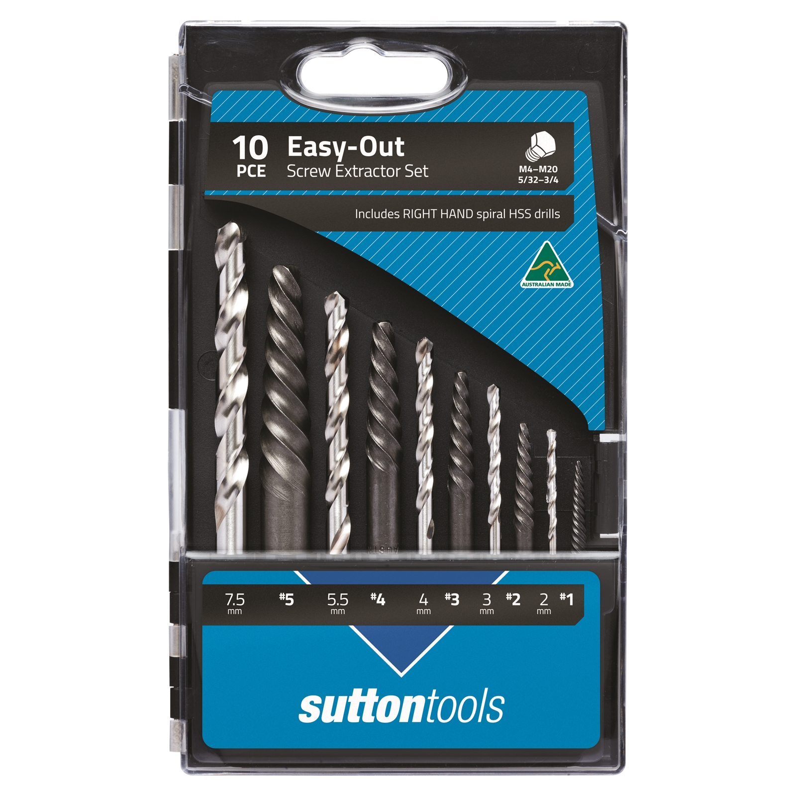 Sutton Tools 10 Piece Screw Extractor Set