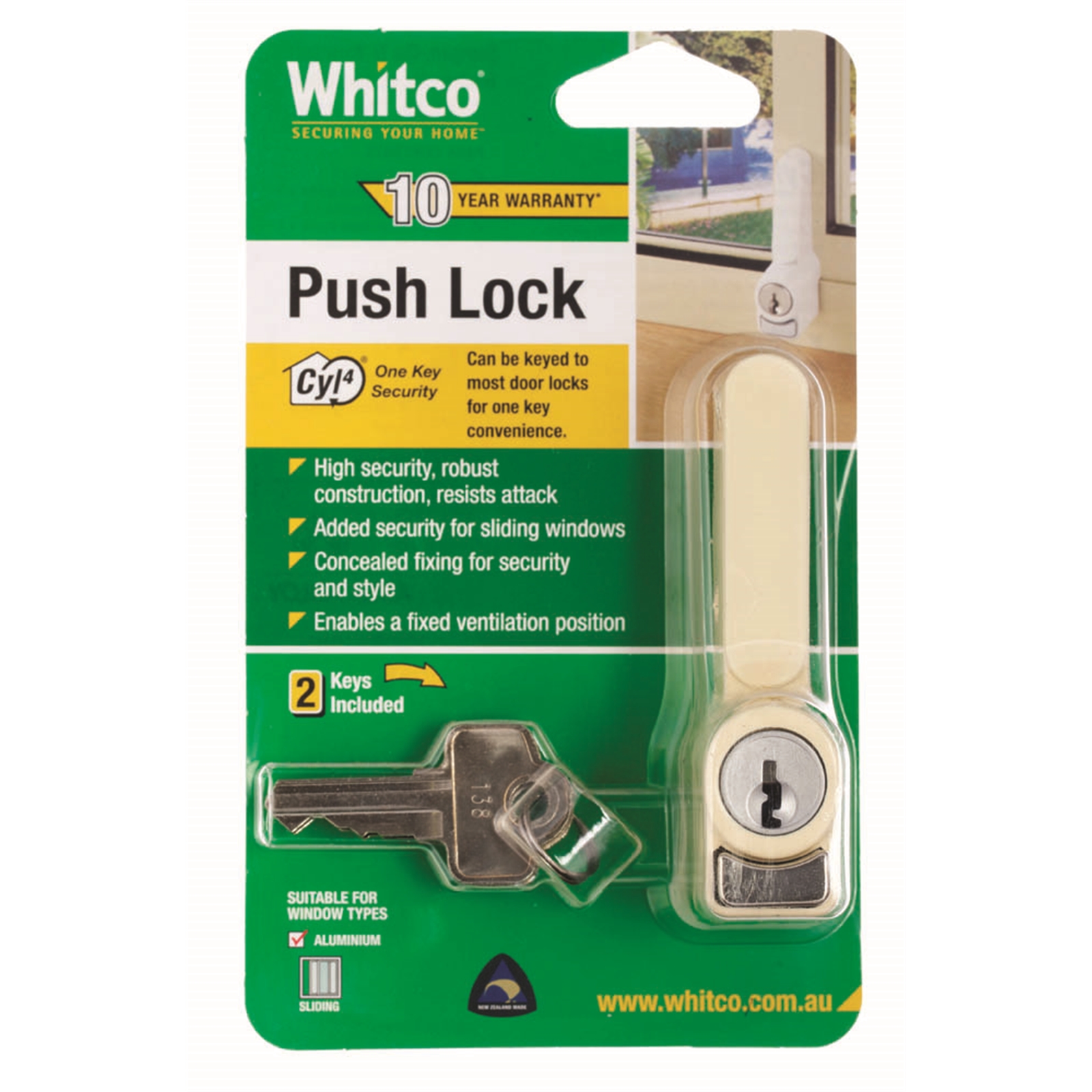 Whitco Primrose CYL4 Sliding Lock