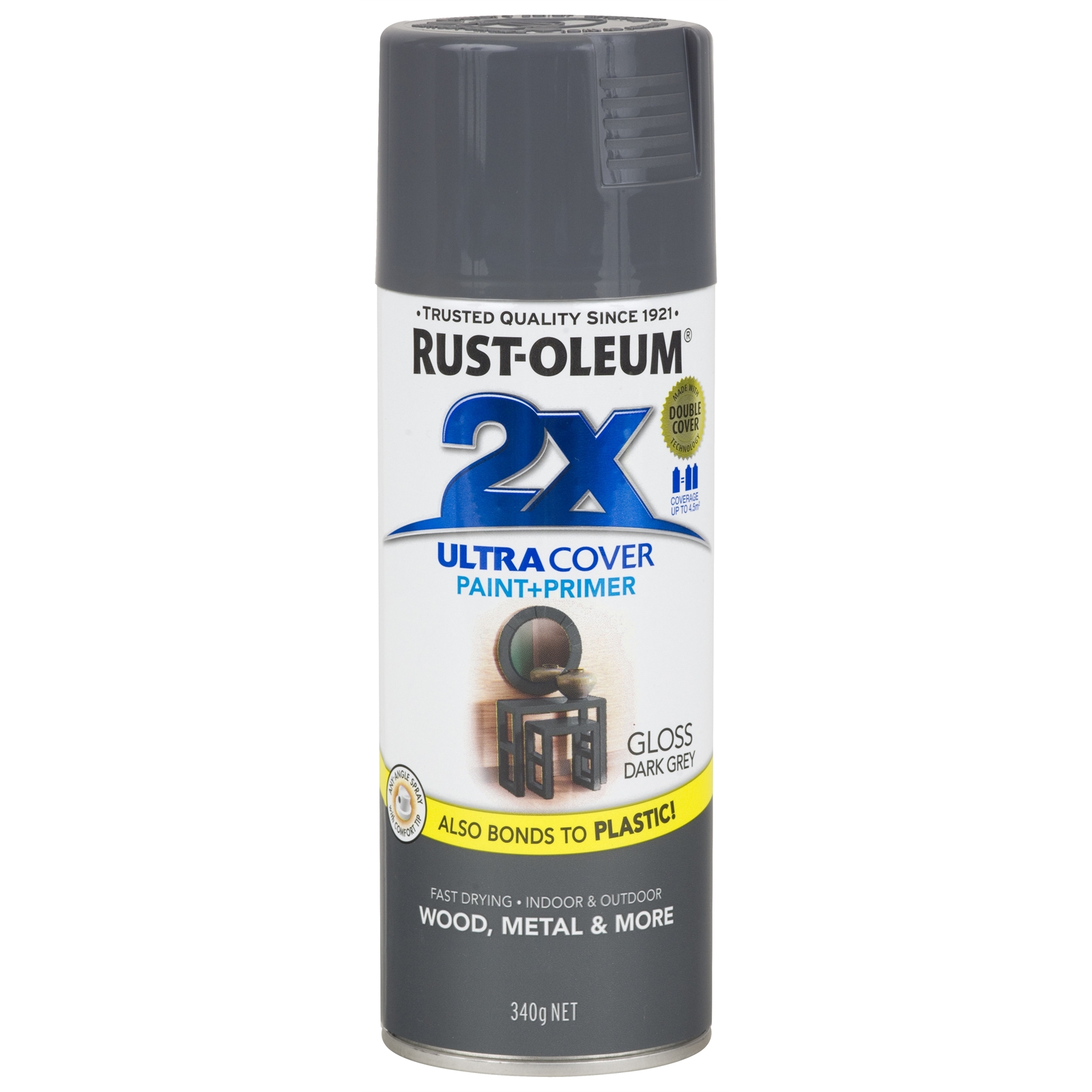 Rust-Oleum 340g Ultra Cover 2X Gloss Dark Grey Spray Paint