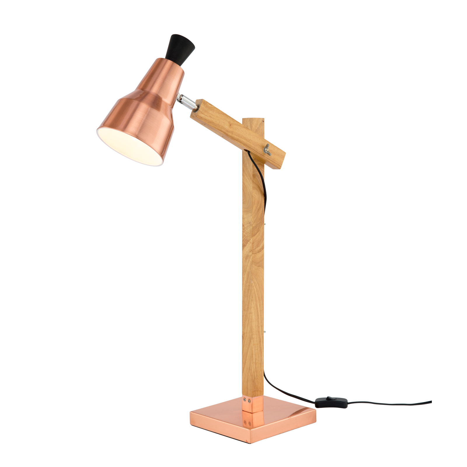 Brilliant Lighting Timber and Copper Hastings Table Lamp