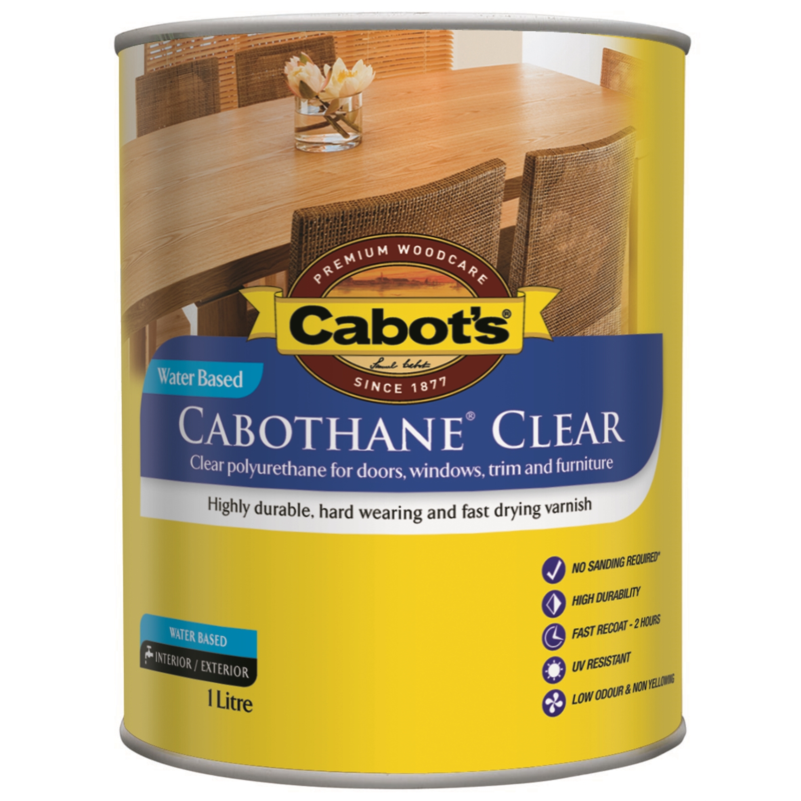 Cabot's 1L Cabothane Matt Water Based Polyurethane