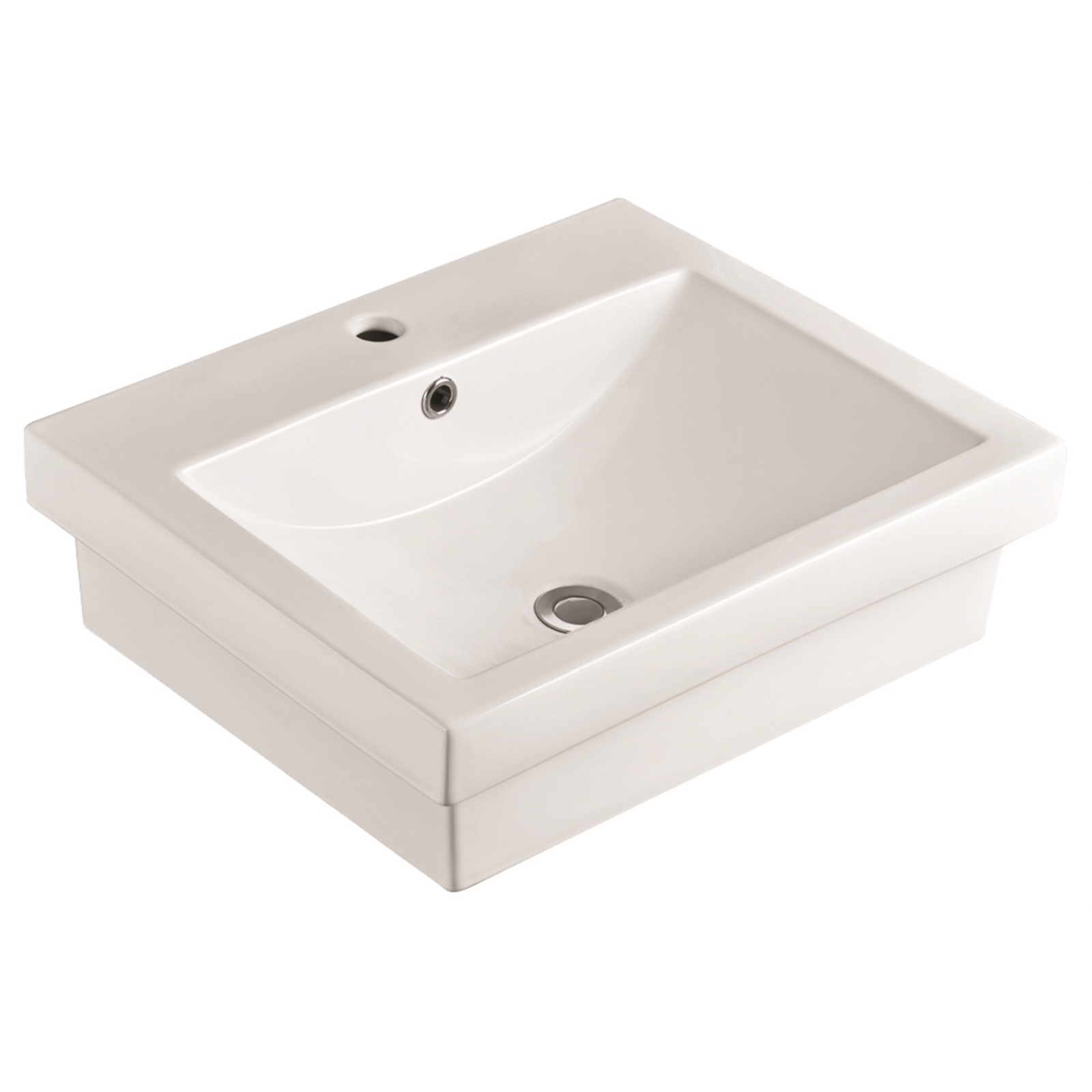 Everhard 1TH Virtue Square Insert Basin with Chrome Pop Up Waste