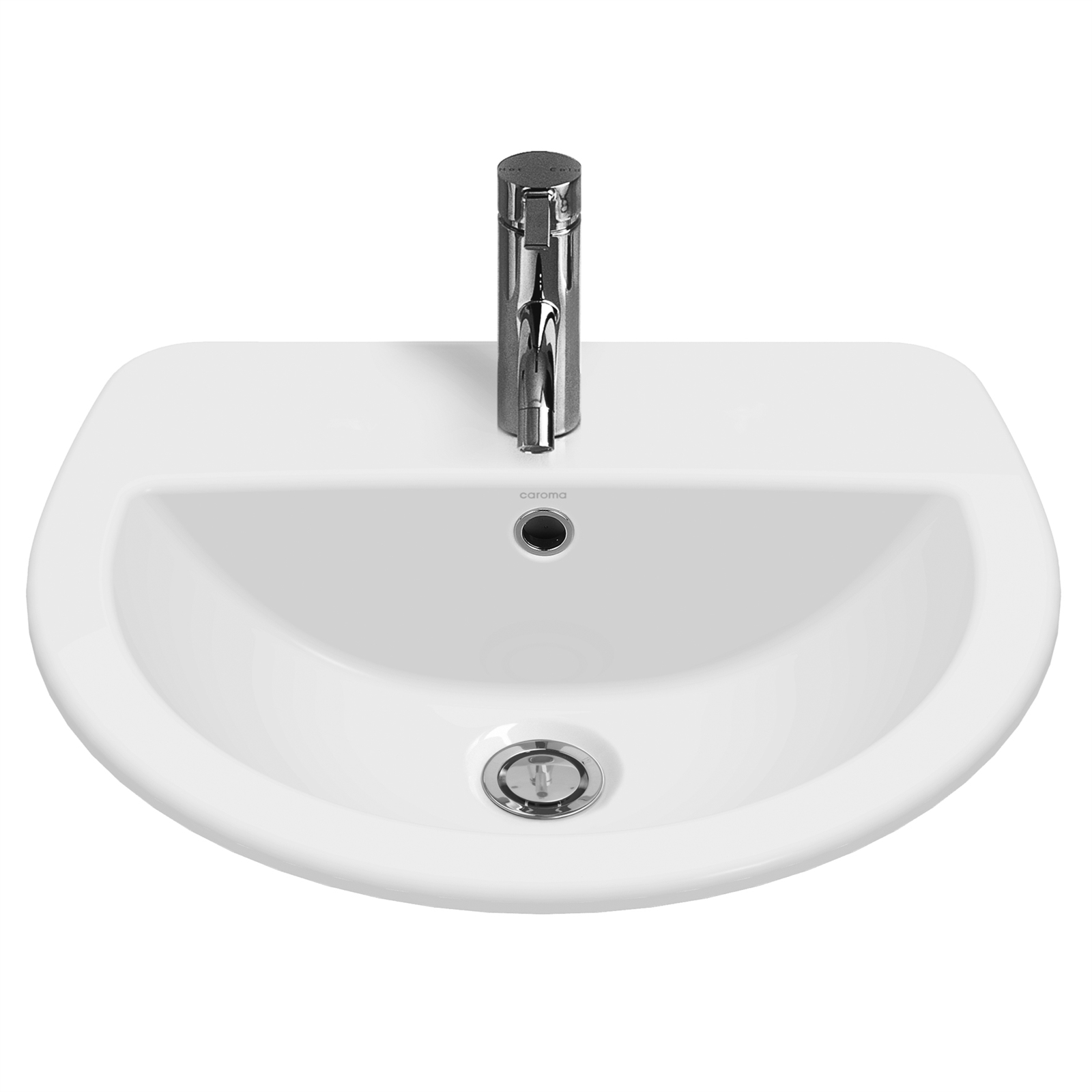 Caroma White Cosmo Vanity Basin With 3 Tap Holes