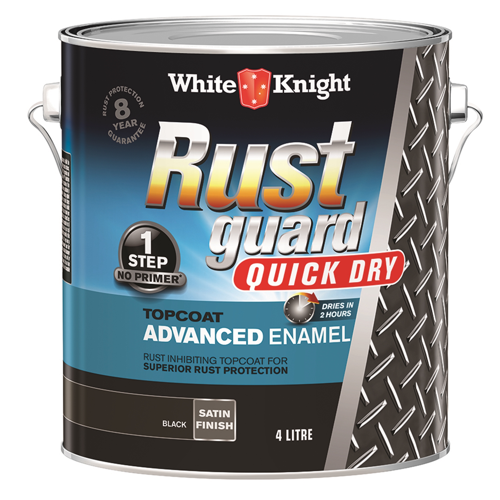 White Knight 4L  Rust Guard Quick Dry Advanced Enamel Satin Black