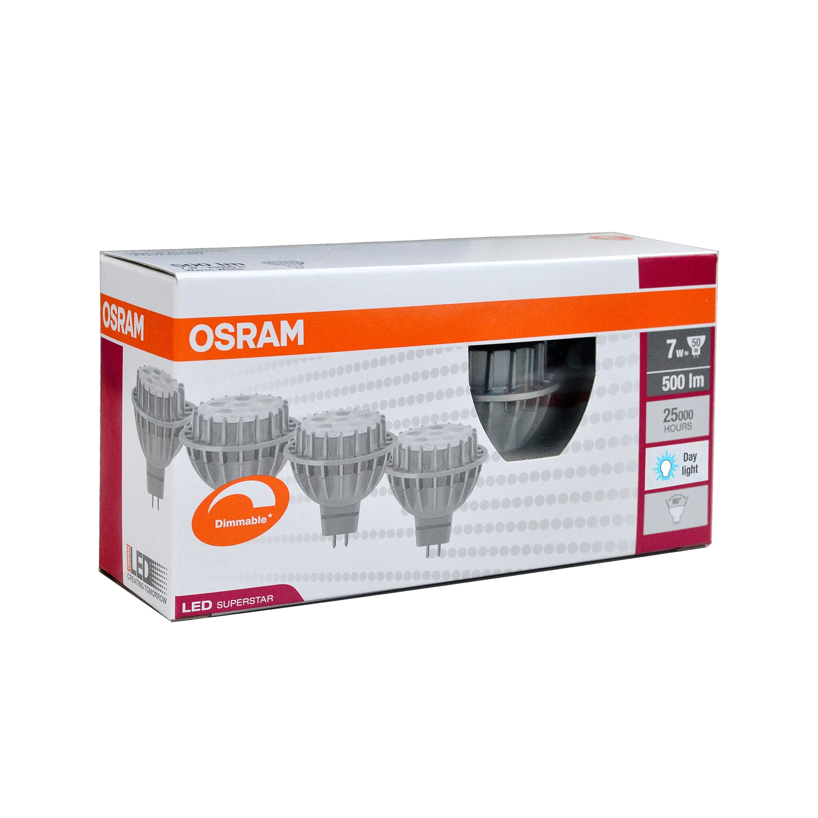 Osram MR16 12V Dimmable Daylight LED Globes - 4 Pack