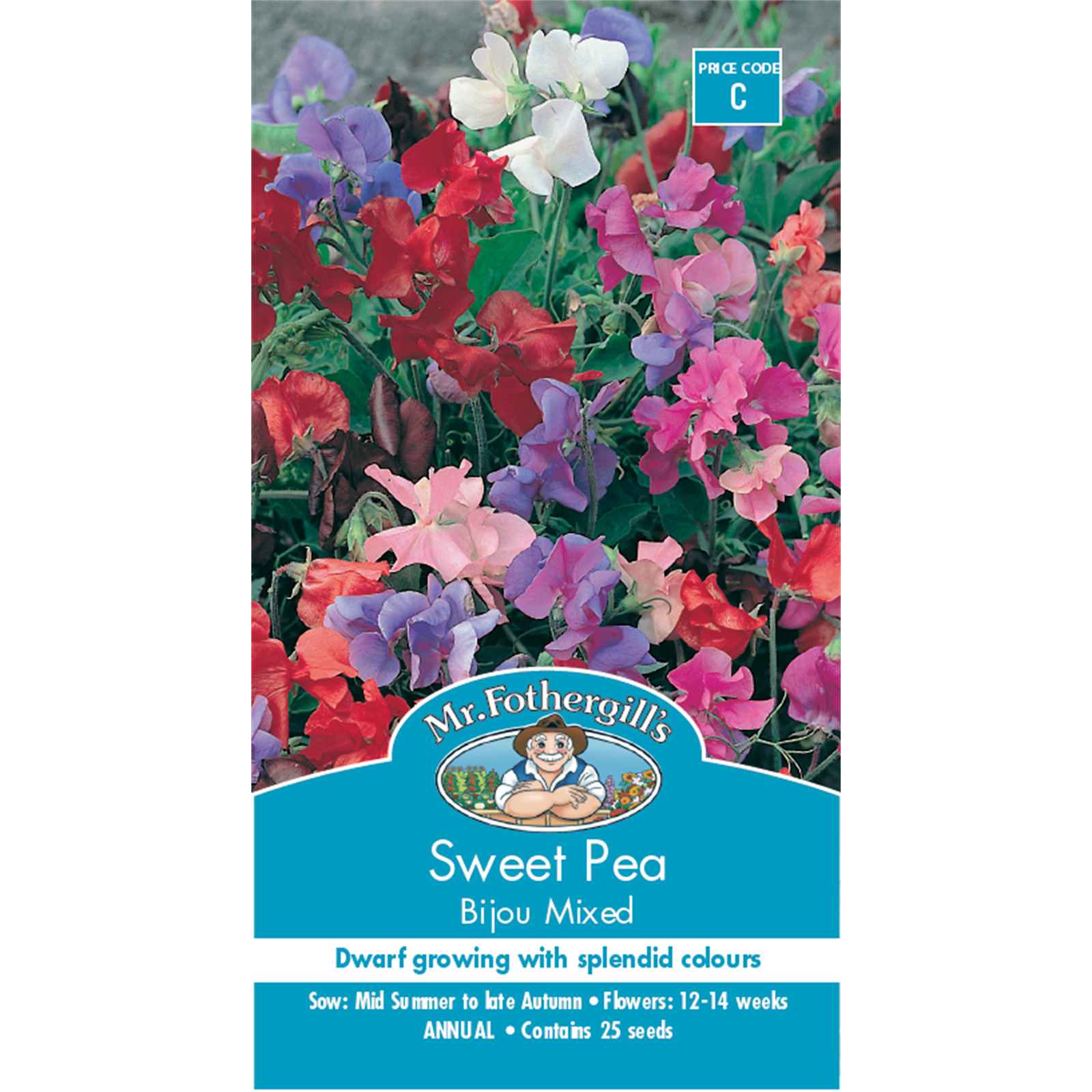 Mr Fothergill's Sweet Pea Bijou Mixed Flower Seeds