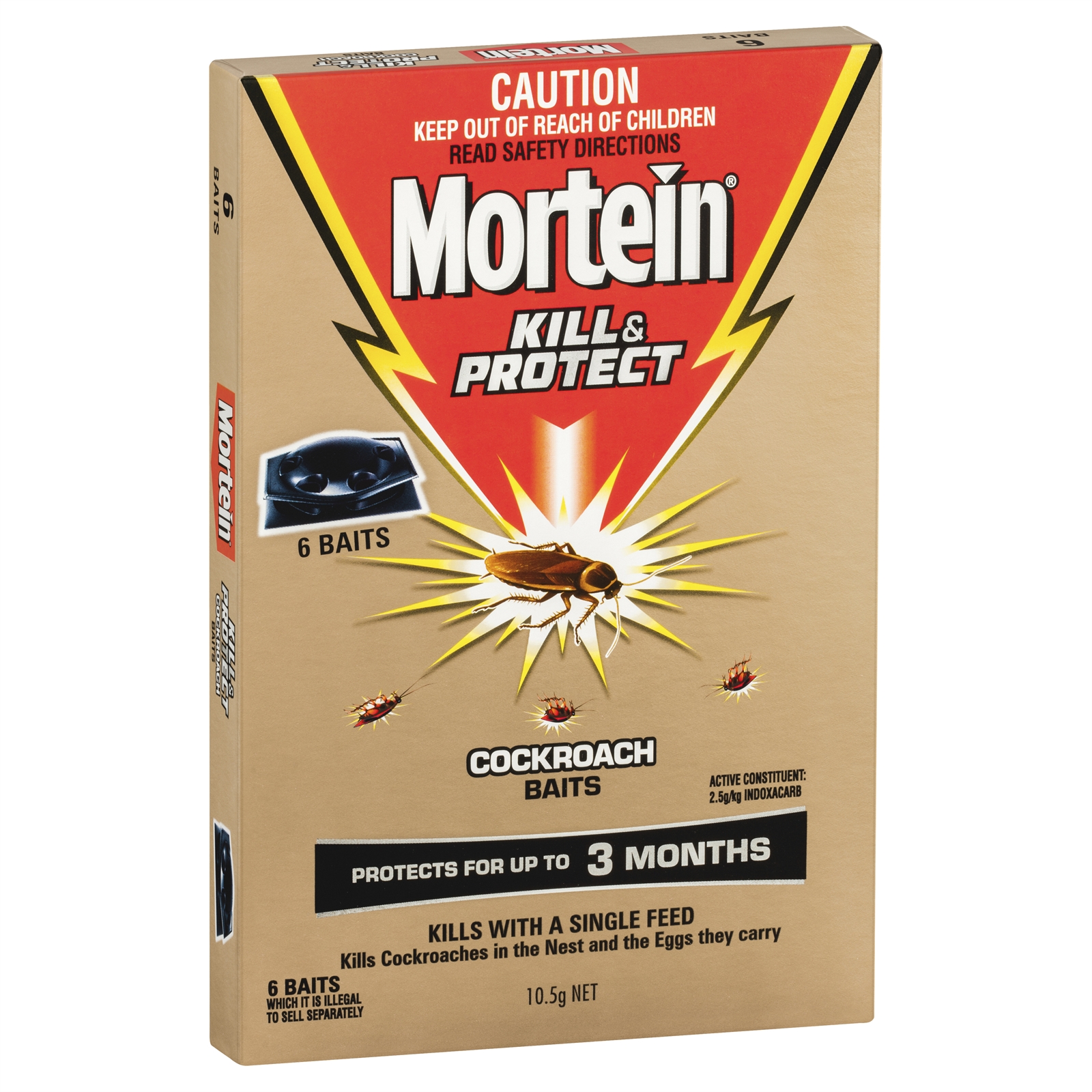 Mortein Kill and Protect Cockroach Baits - 6 Pack