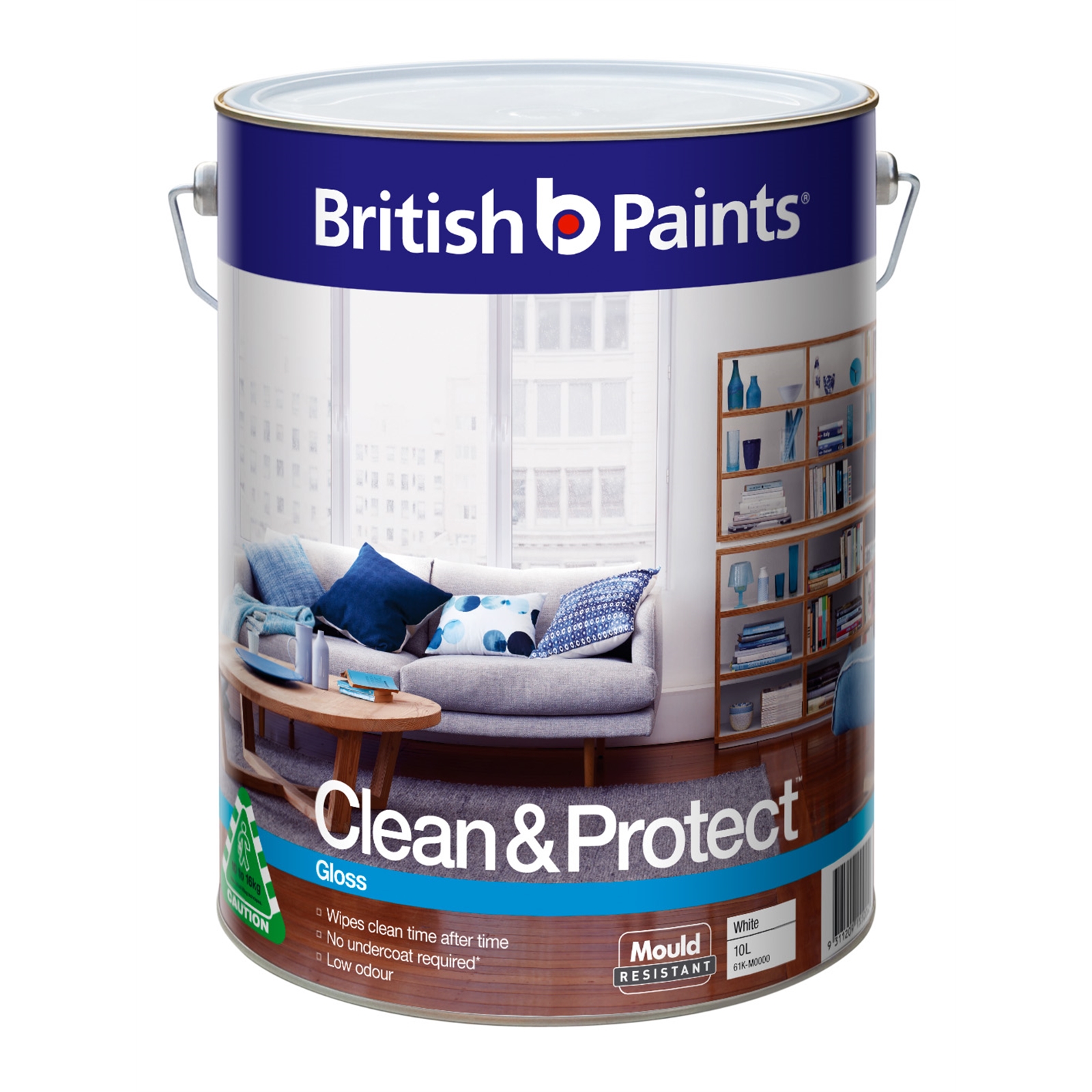 British Paints Clean & Protect 10L Gloss White Interior Paint