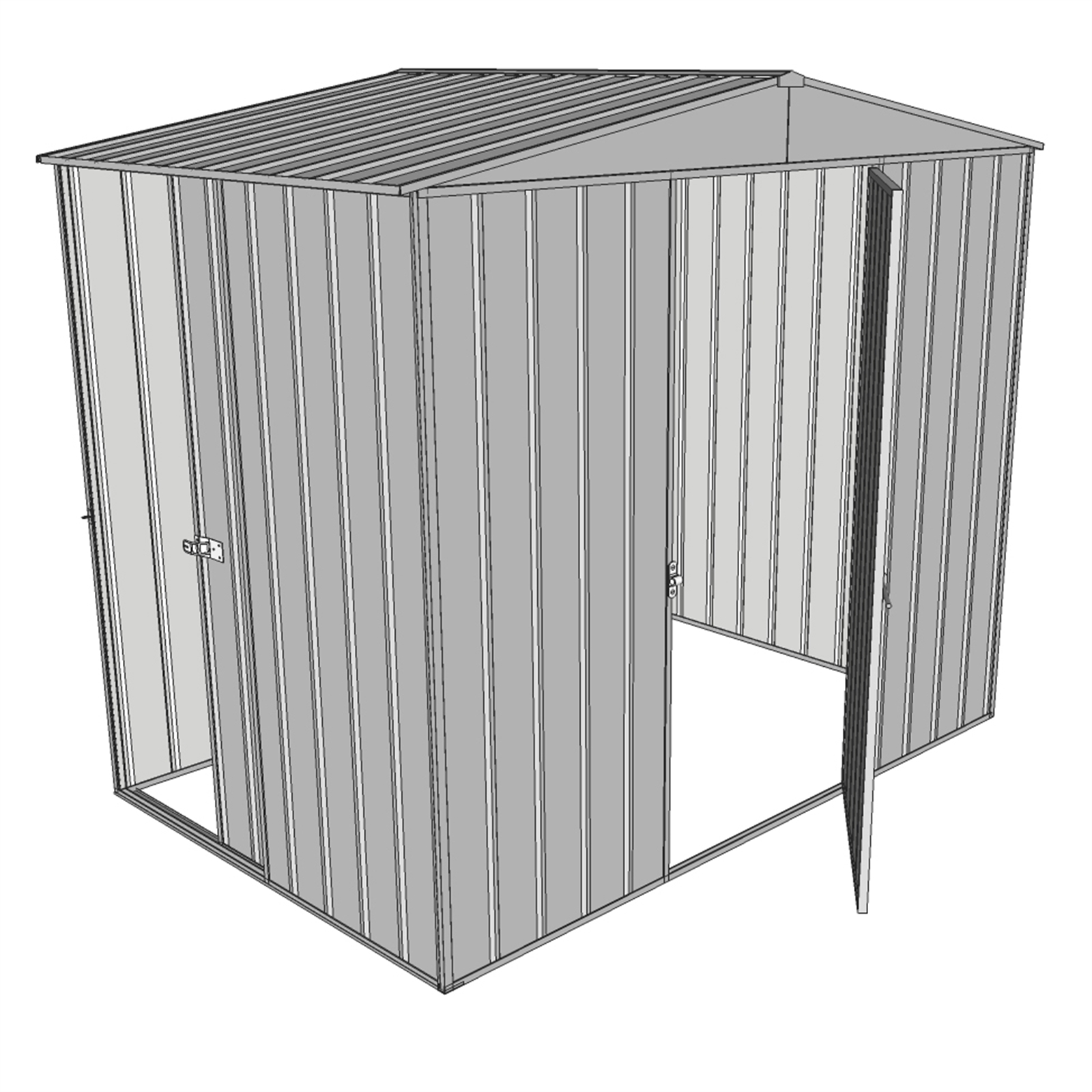 Build-a-Shed 2.3 x 1.5 x 2.3m Zinc Single Hinge & Single Sliding Door Narrow Shed