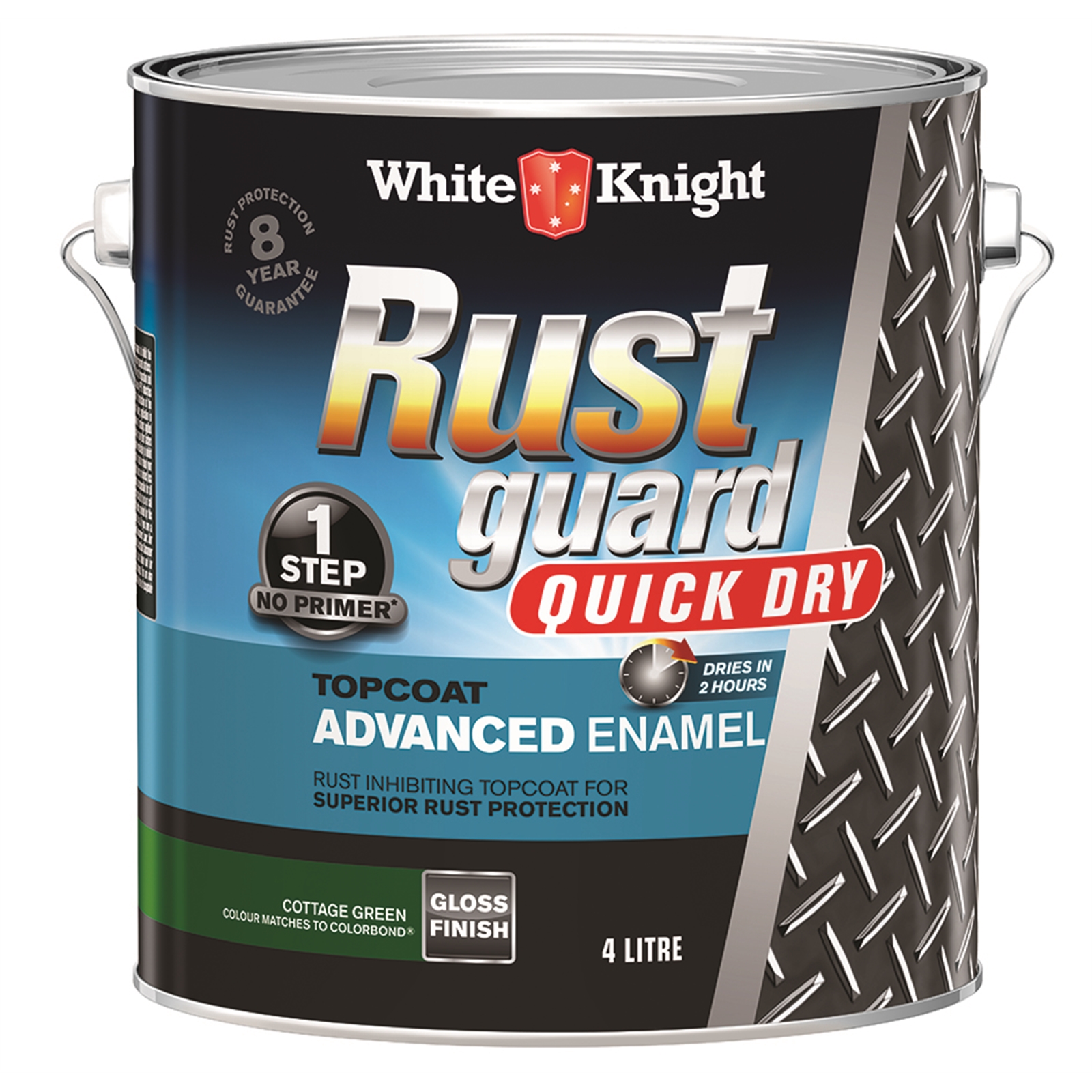 White Knight Rust 4L Guard Quick Dry Advanced Enamel Gloss Cottage Green