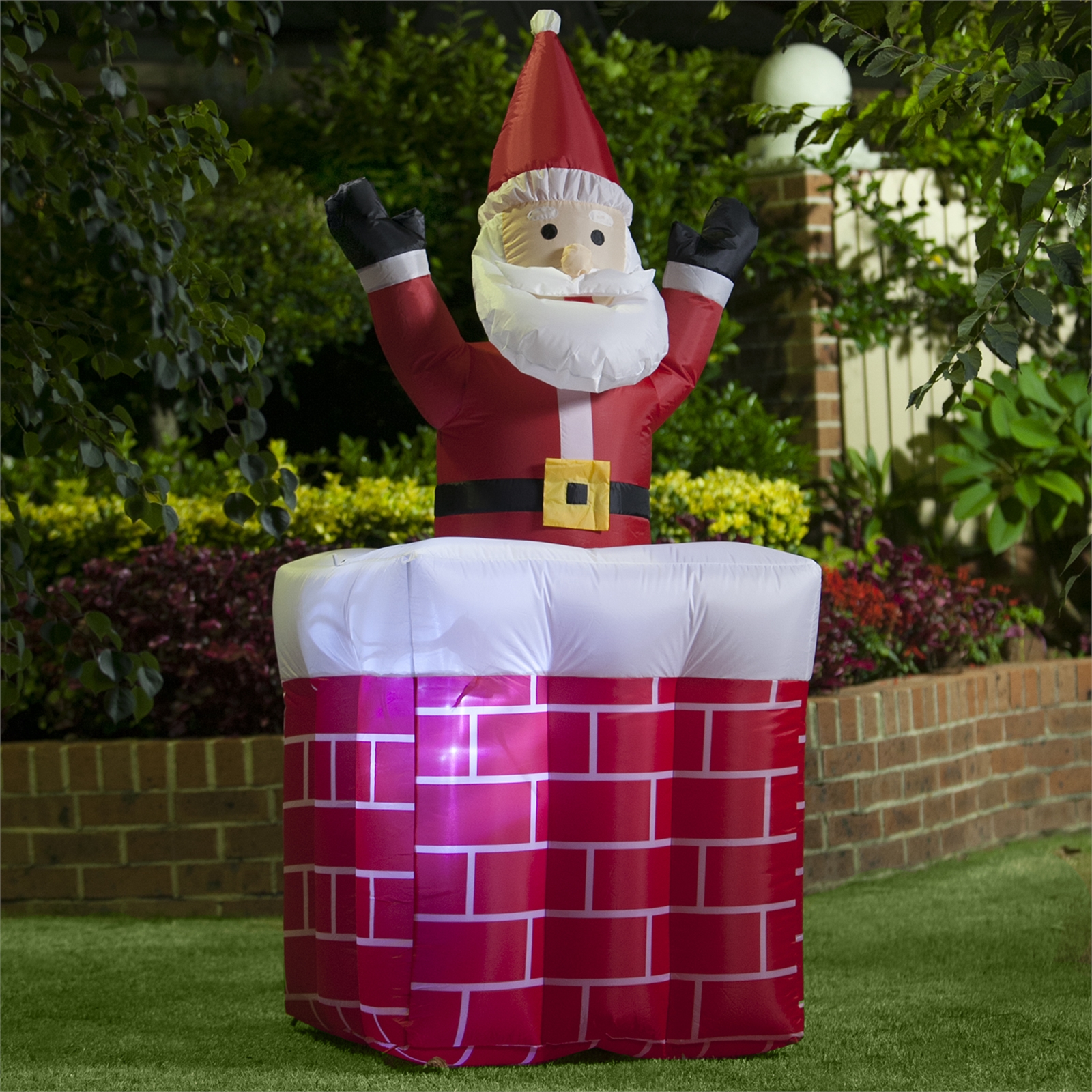 Lytworx 180cm Inflatable Festive In/out Chimney Santa